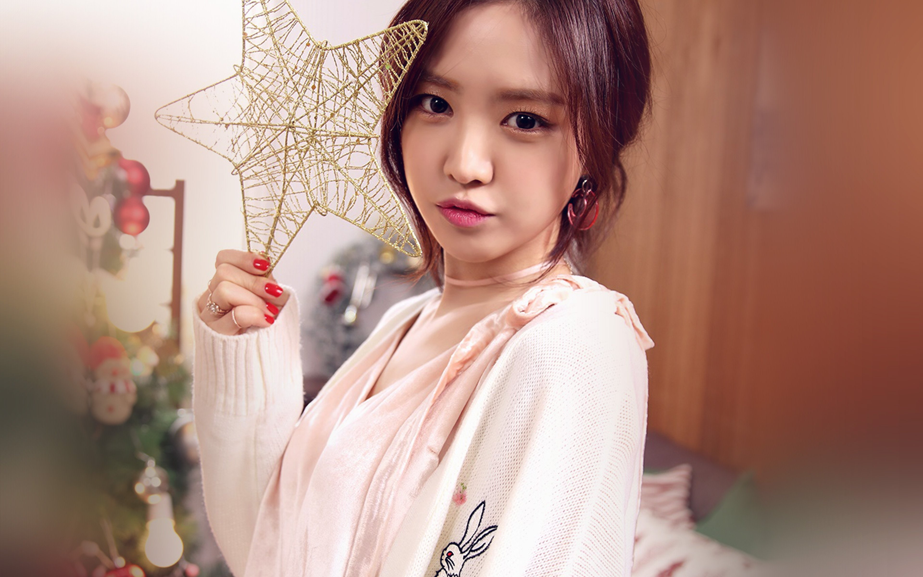 cute, kpop, 4K, apink, christmas, girl, HD Wallpaper