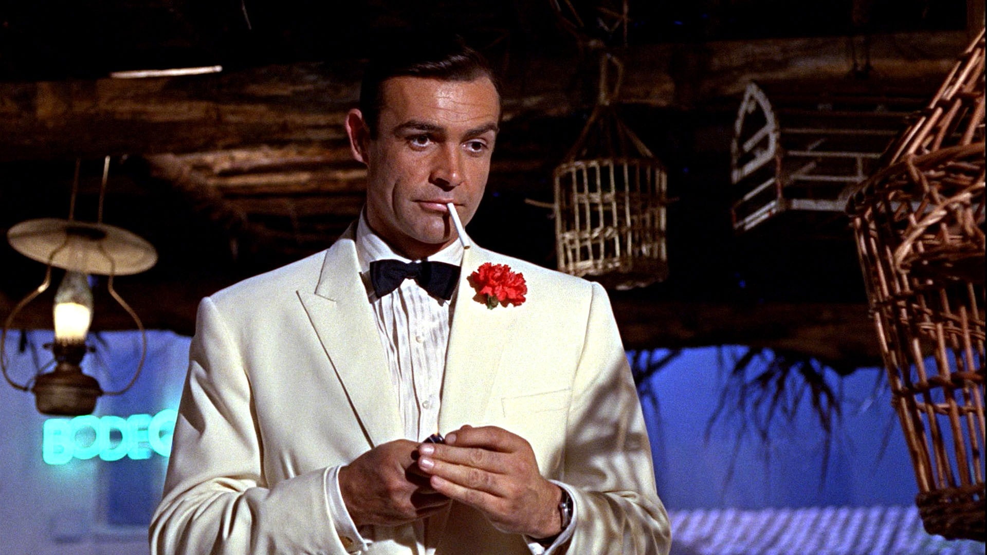 one person, front view, mid adult, mature men, looking at camera, movies, portrait, 1080P, James Bond, bow tie, formalwear, mature adult, clothing, adult, HD Wallpaper