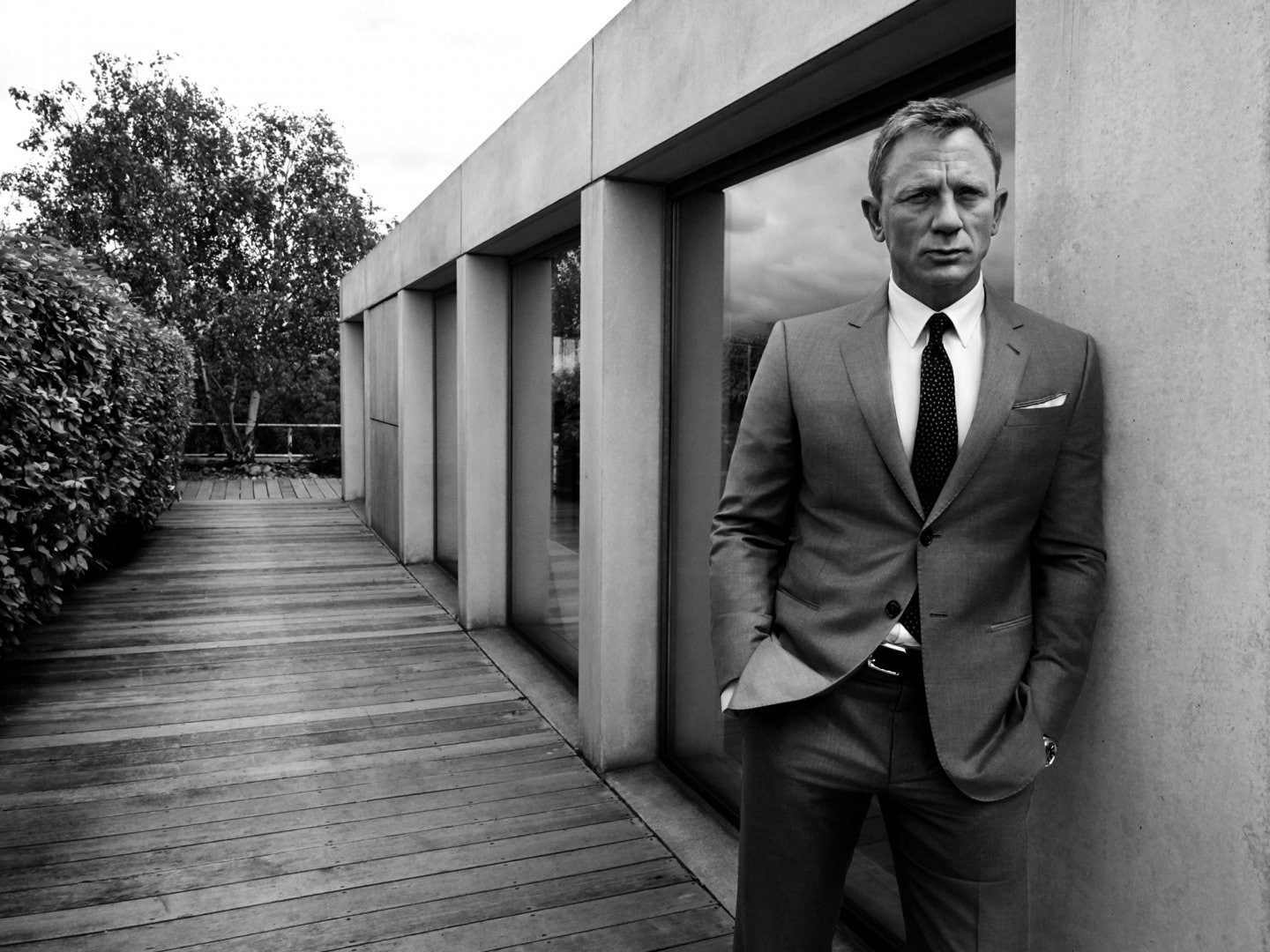 720P, Daniel Craig, monochrome, HD Wallpaper