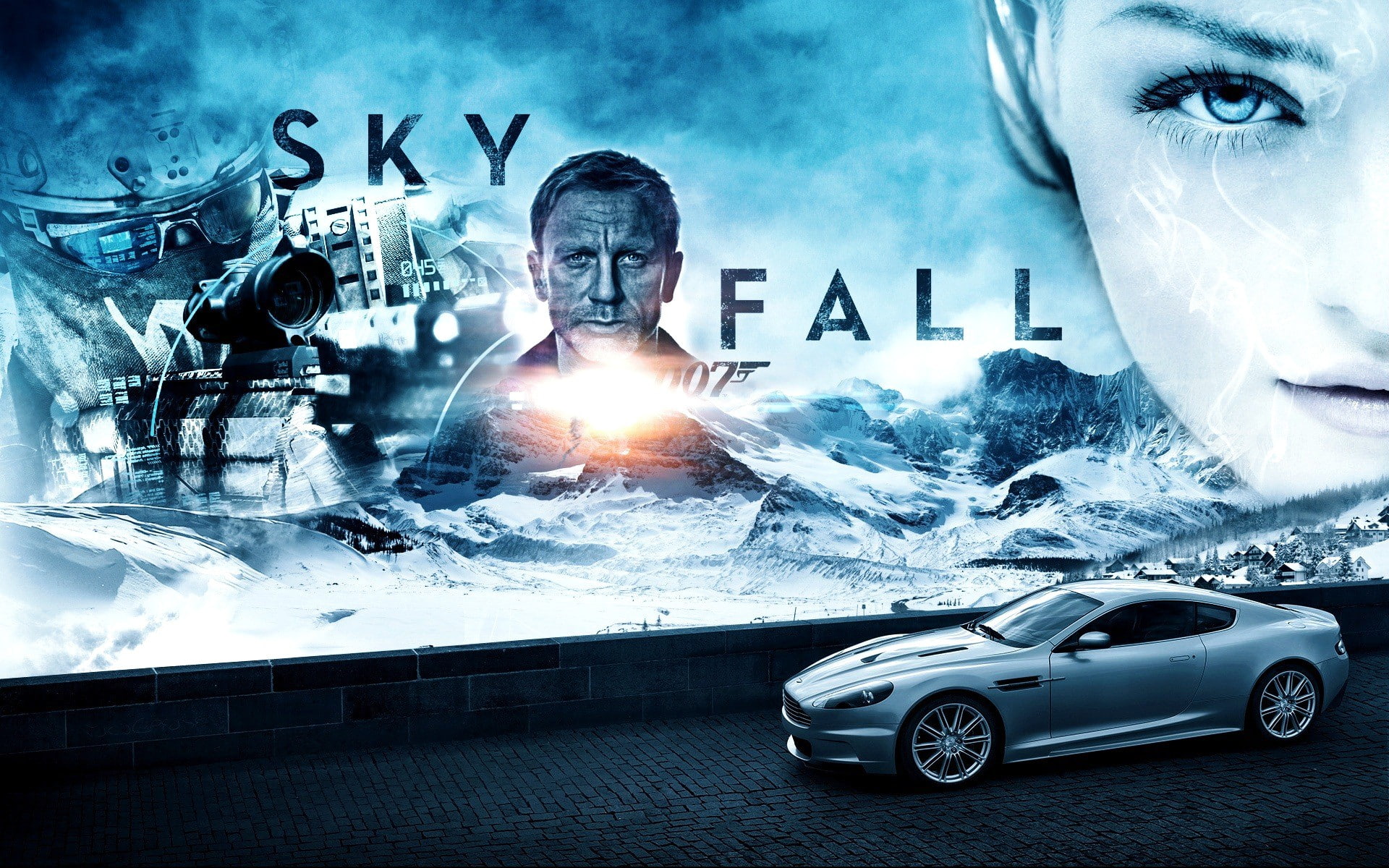 Coordinates Skayfoll, craig, poster, Skyfall, 1080P, sky, James Bond, daniel, fall, HD Wallpaper