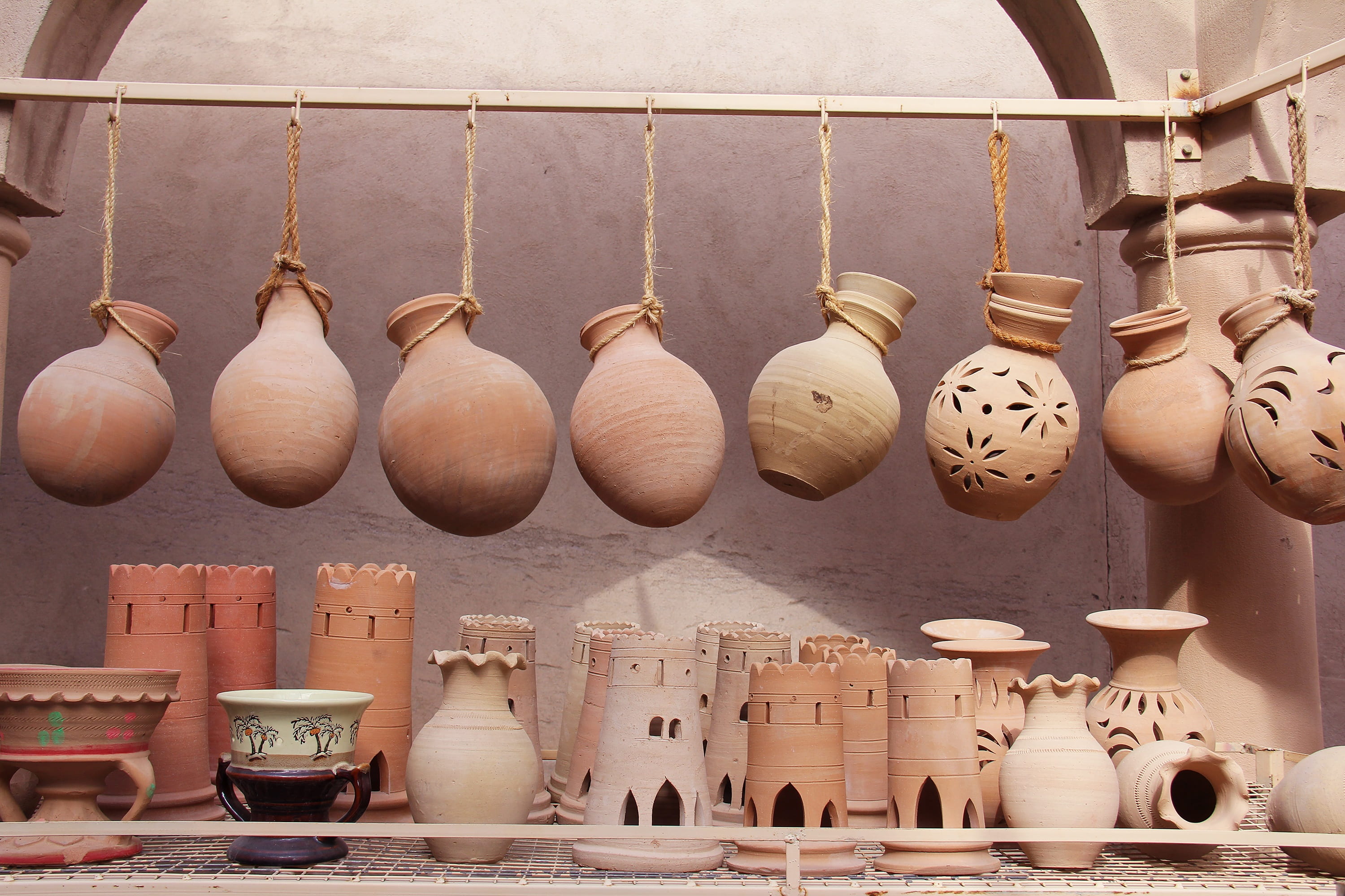 design, shelf, hanging, souvenir, oman, pattern, kitchen utensil, traditional, no people, gift, holiday, decoration, ceramic, art, antique, brown, homemade, HD Wallpaper