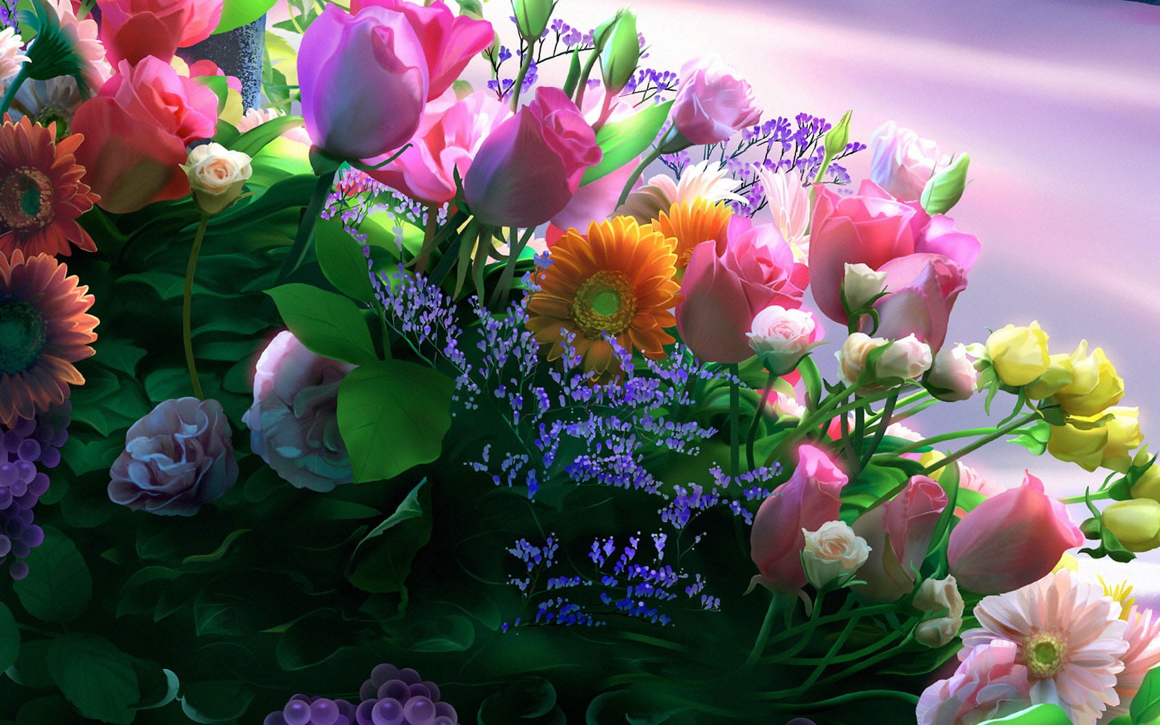 freshness, lot, fragility, flower, flowering plant, rose, flowers, bouquet, close-up, no people, graphic, plant, softness, purple, petal, flower arrangement, HD Wallpaper