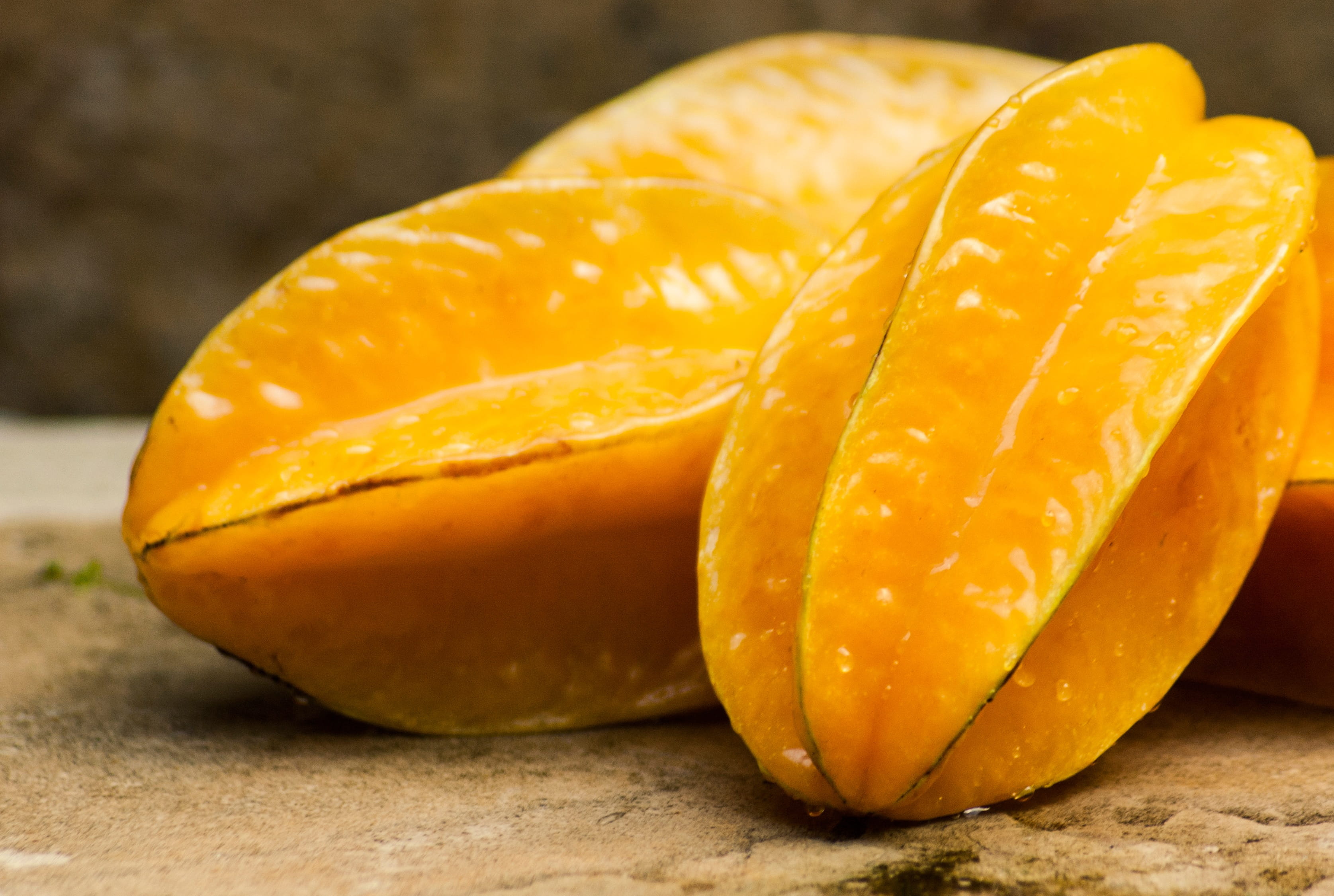 still life, close-up, focus on foreground, sweet, slice, ripe, Yellow, vegetable, table, tropical, wellbeing, no people, freshness, orange, Healthy, organic, HD Wallpaper