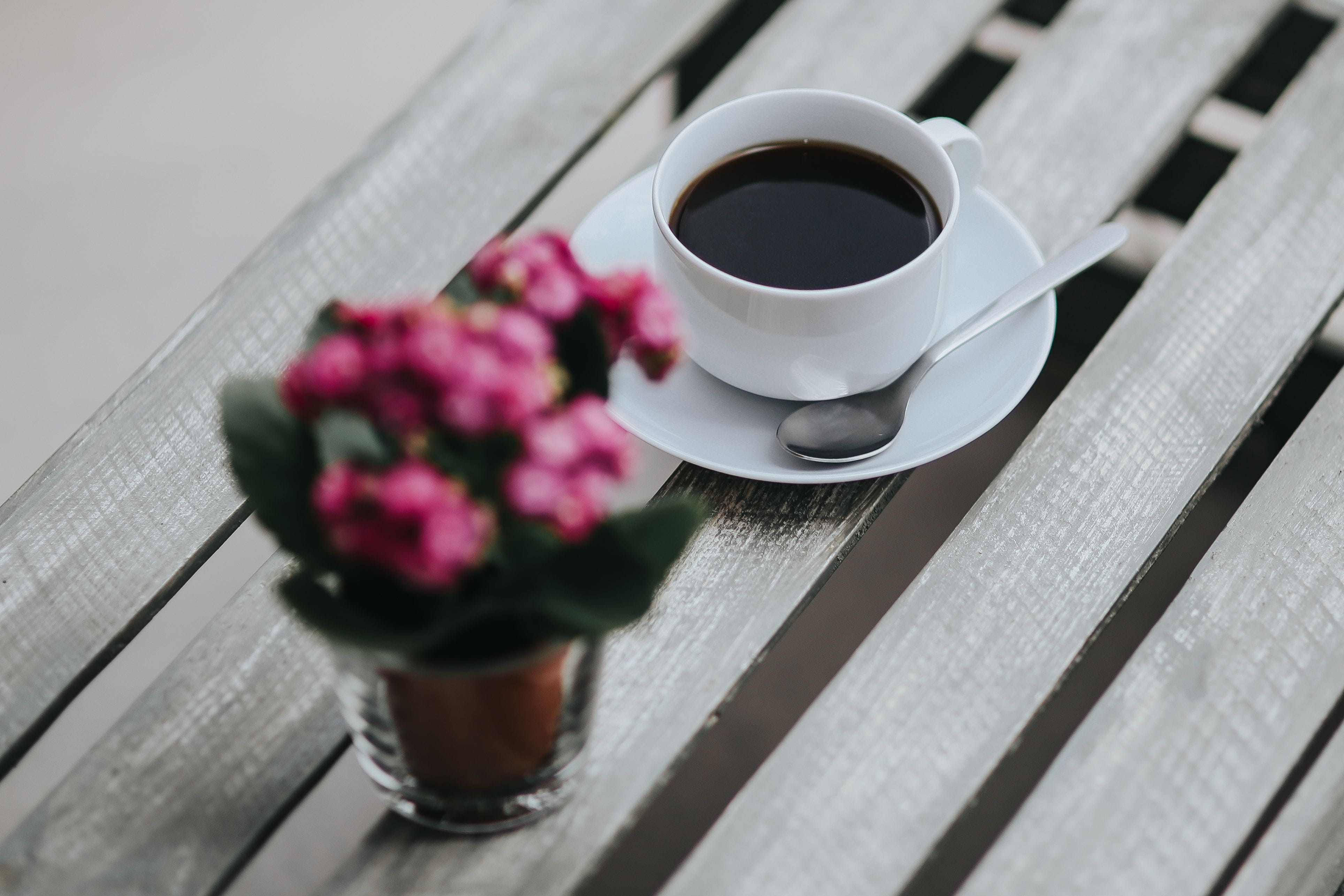 coffee - Drink, little, mug, pink, black tea, pot, food, plant, magazine, cup, freshness, no people, pink color, flower, flower head, food and drink, indoors, HD Wallpaper