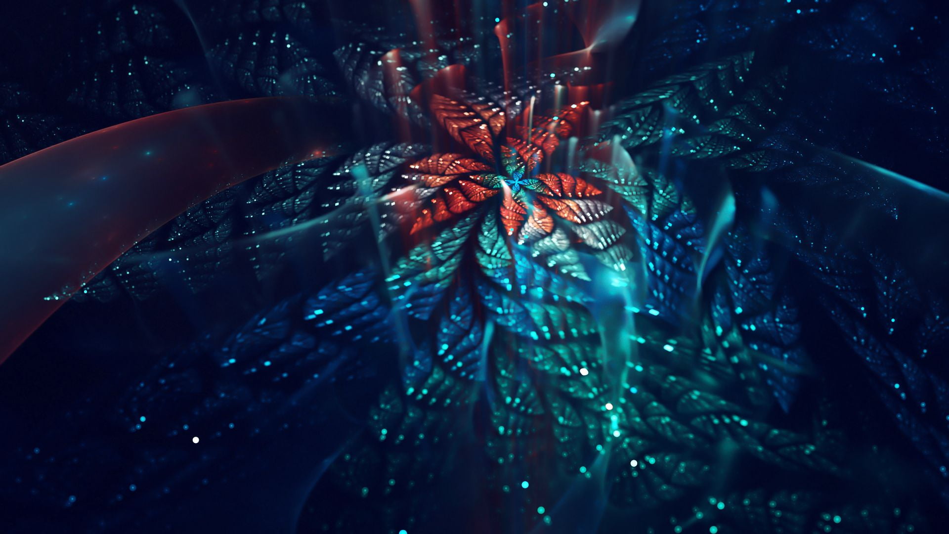 lionfish, selective focus, christmas ornament, night, water, red, 1080P, christmas tree, spiny lobster, nature, sea, no people, lighting equipment, underwater, HD Wallpaper