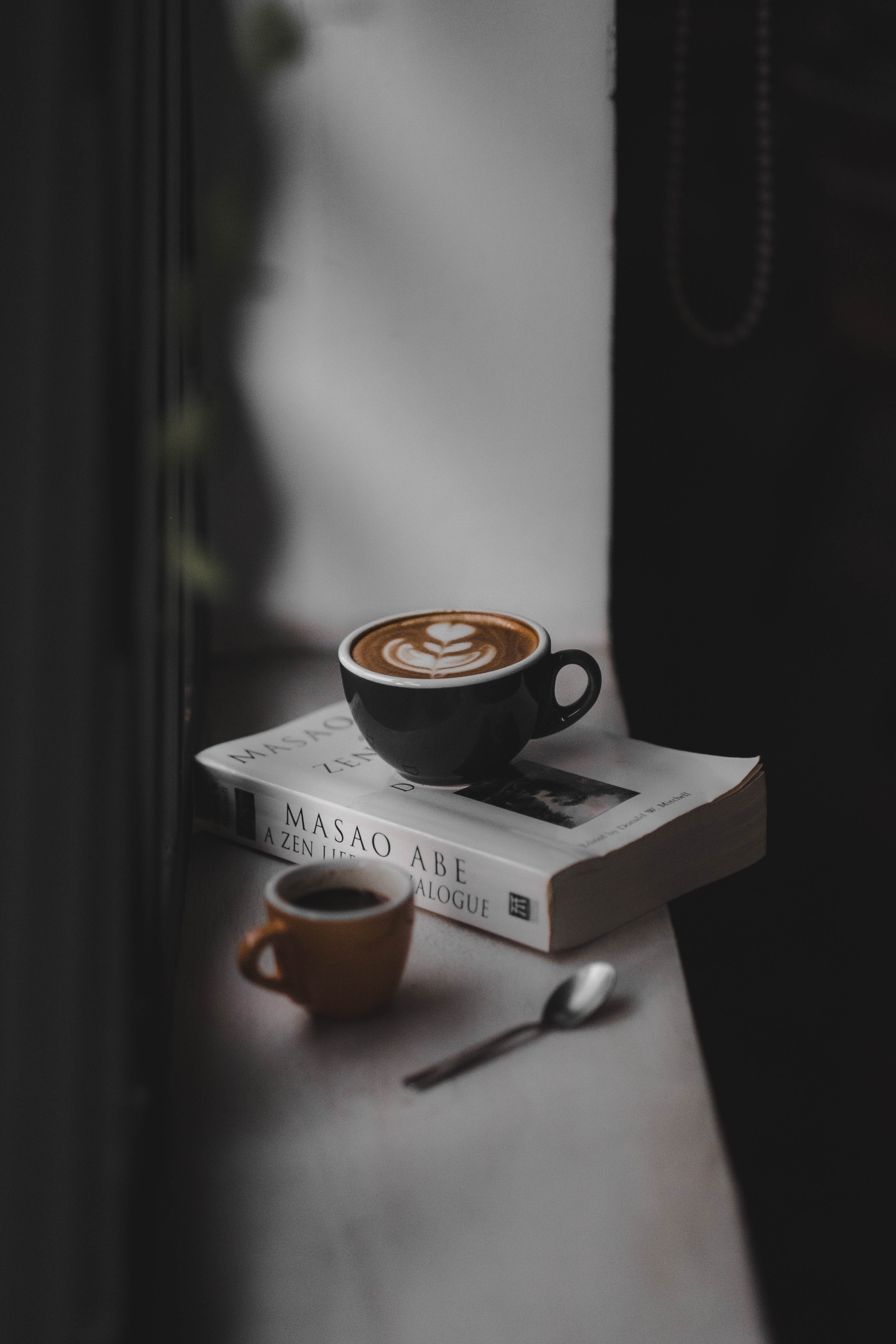4K, coffee, book, windowsill, reading, comfort, Phone HD Wallpaper
