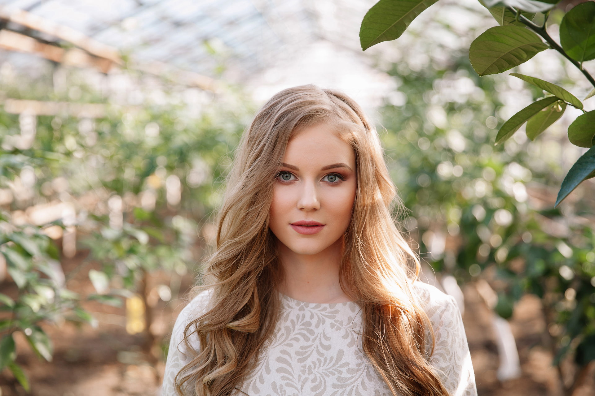 day, women, blond hair, blonde, hairstyle, real people, standing, leisure activity, portrait, beautiful woman, long hair, plants, lifestyles, contemplation, HD Wallpaper
