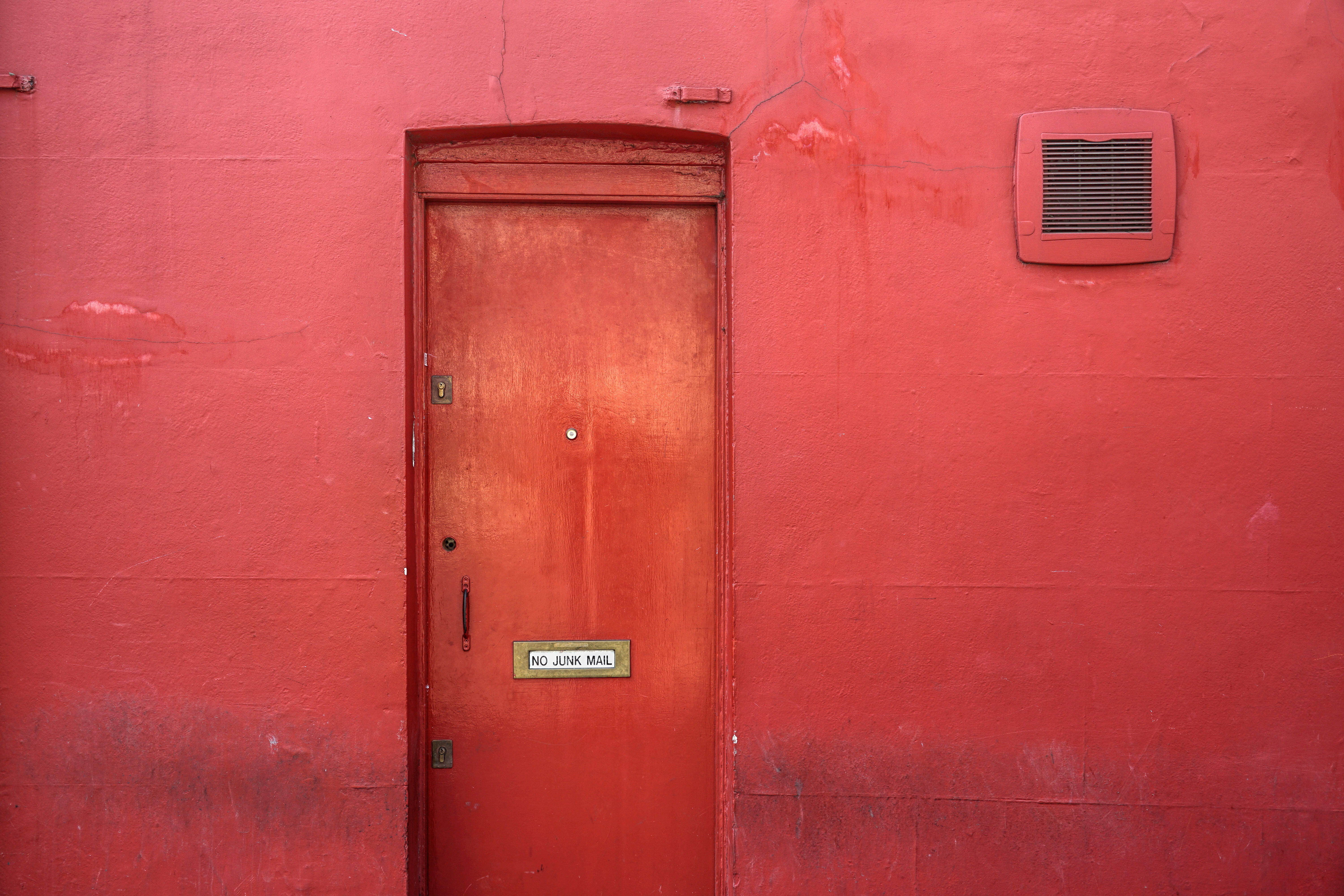 brick, wall, curtain, bonsai, potted plant, shutter, communication, built structure, safety, door, red, walkway, tree, jar, vase, security, window, pink color, HD Wallpaper