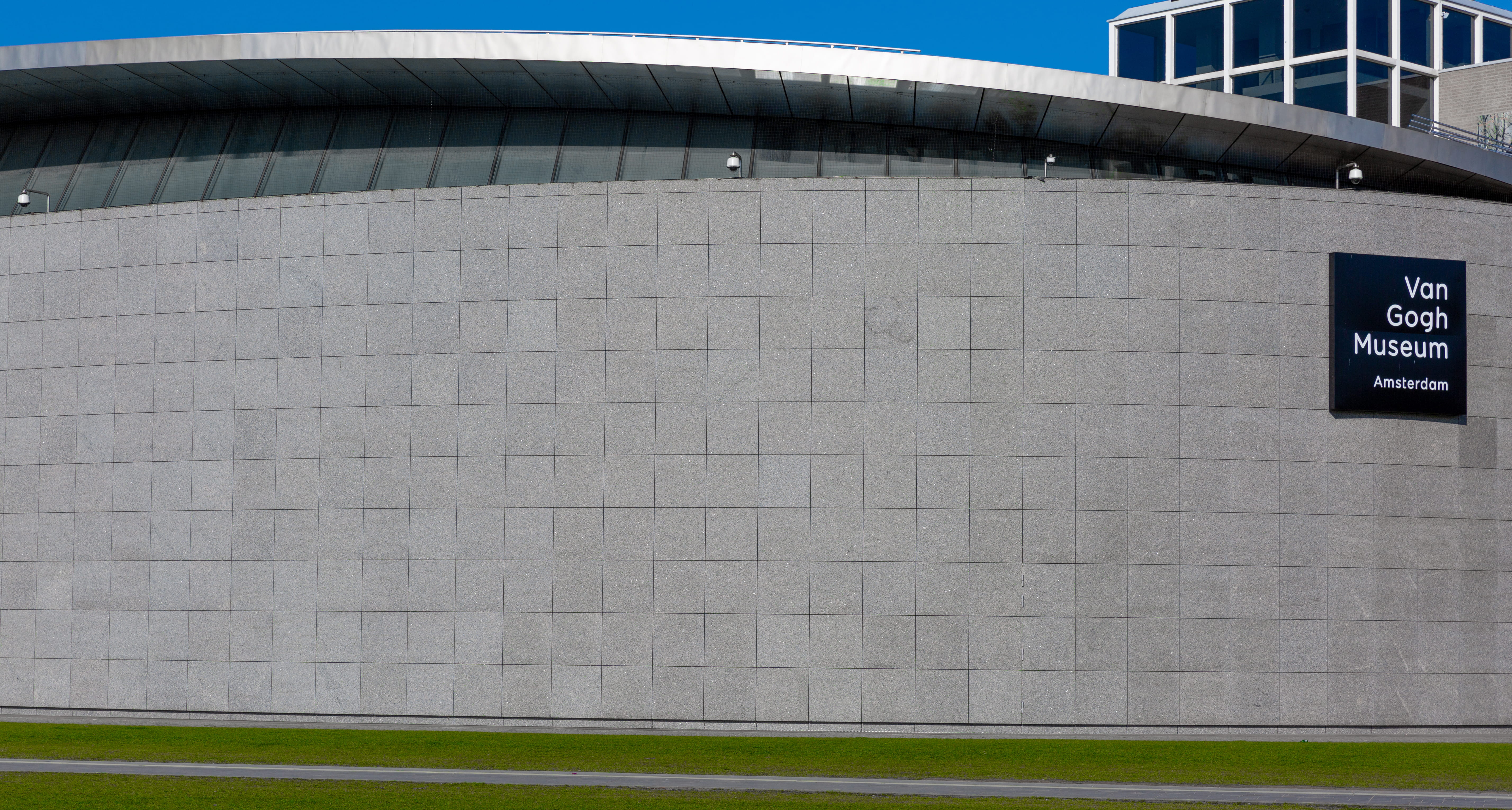 built structure, weather, wall - building feature, day, nature, concrete, bonsai, 5K, industry, van gogh, blue, billboard, museum, tree, van gogh museum, HD Wallpaper