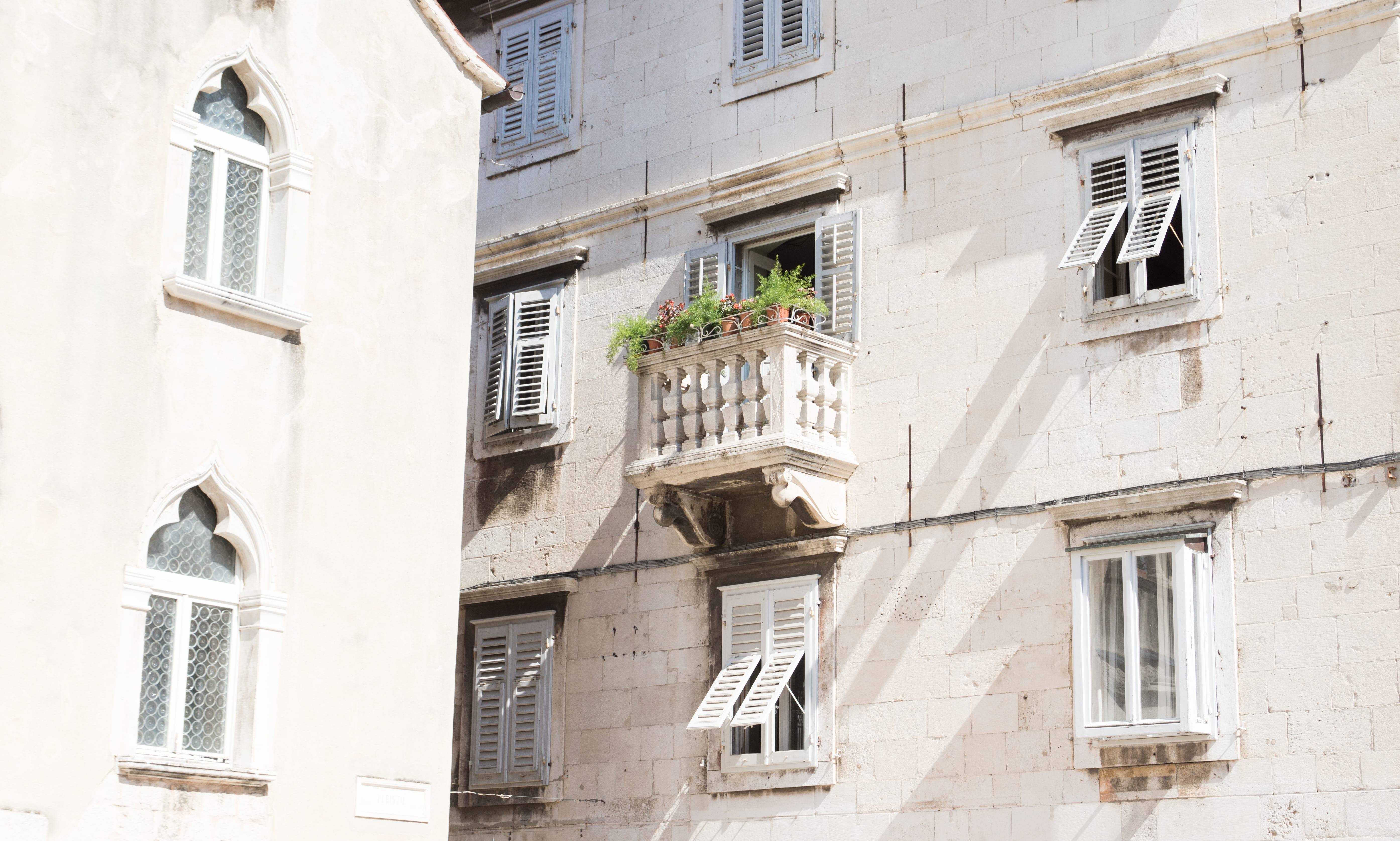 plants, day, apartment, residential district, 5K, house, outdoors, architecture, shutters, full frame, nature, wall - building feature, history, low angle view, HD Wallpaper