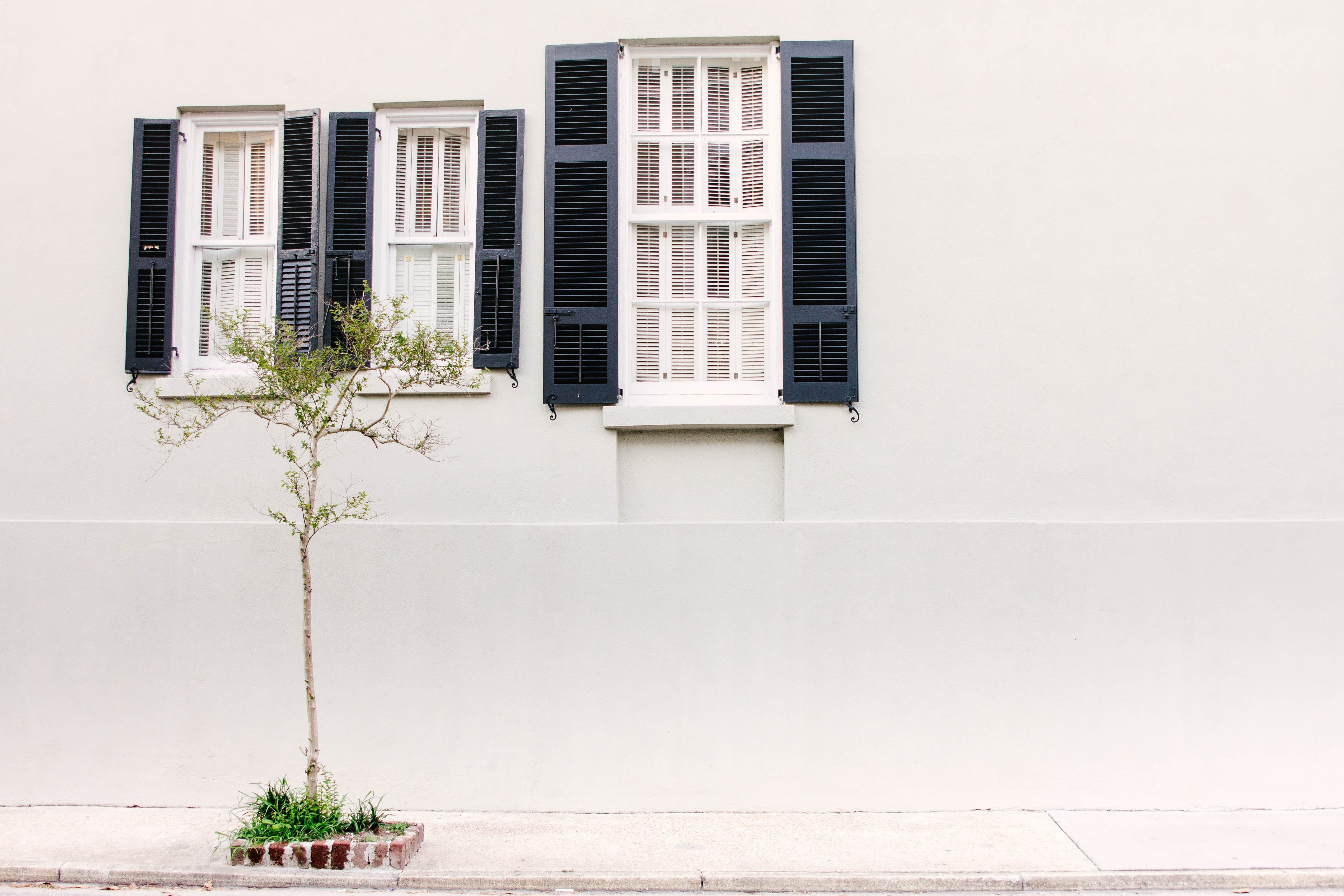 day, nature, building exterior, apartment, 4K, white color, architecture, growth, houseplant, plant, residential district, outdoors, building, no people, HD Wallpaper
