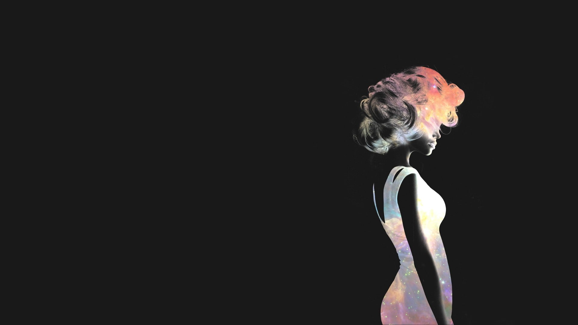 hair, space, negative, Dàniel Taylor, 1080P, HD Wallpaper