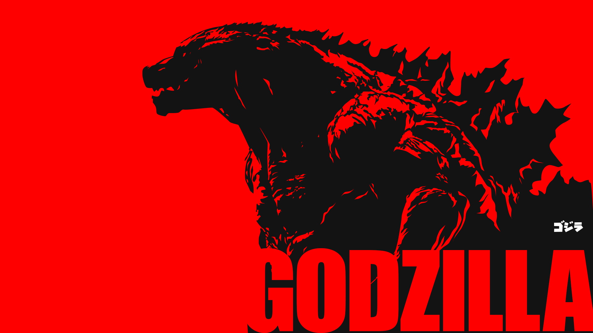 movies, Godzilla, 1080P, artwork, red, HD Wallpaper