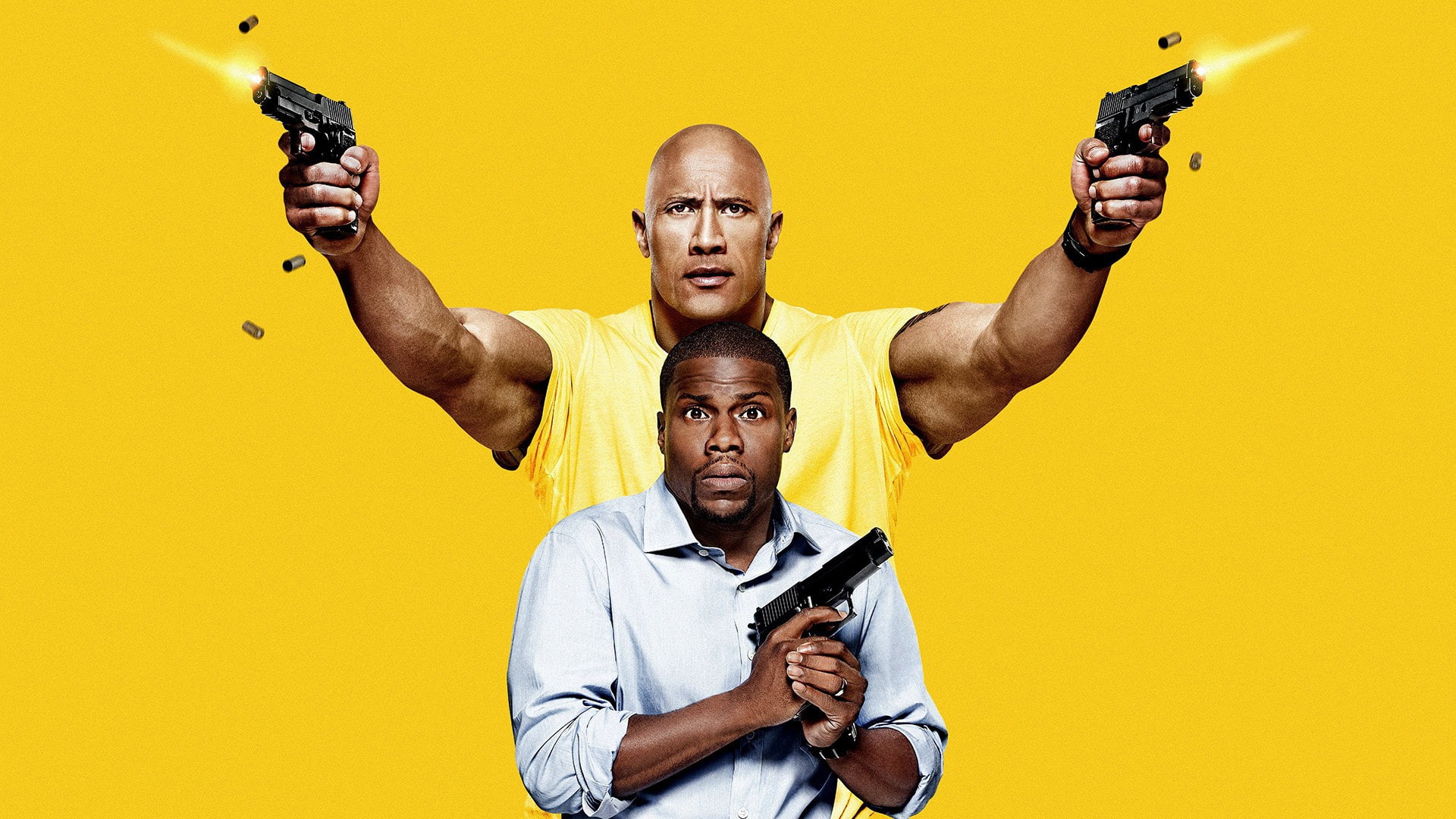 Kevin Hart, bald, yellow, 1080P, Calvin Joyner, film, muscular, The Rock, official, Central Intelligence, strong, tatoo, Dwayne Johnson, Dwayne " The Rock" Johnson, HD Wallpaper