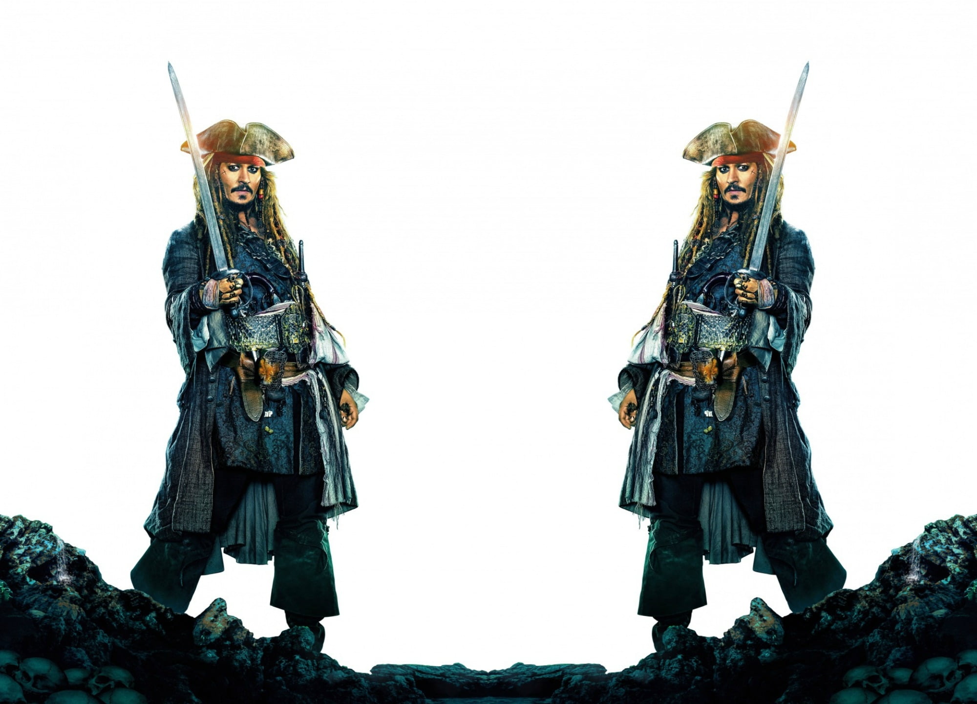 fantasy, human representation, white, day, standing, sword, black, obscured face, disney, dead men tell no tales, movie, traditional clothing, two people, HD Wallpaper