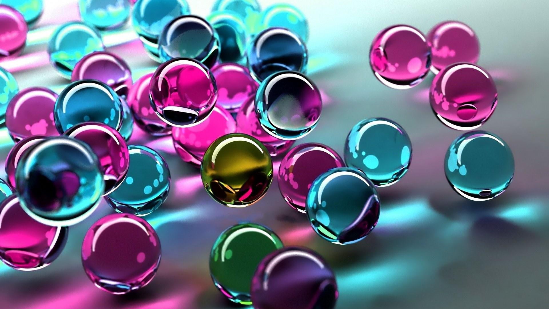 balls, 1080P, colors, 3d, HD Wallpaper