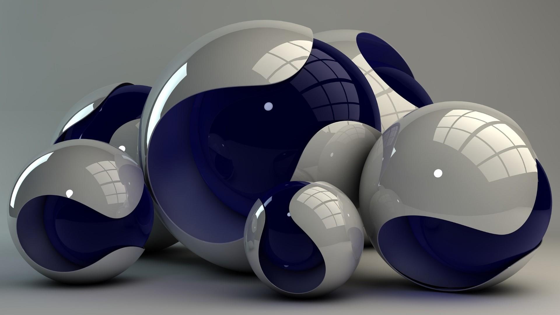 balls, 1080P, 3d, HD Wallpaper