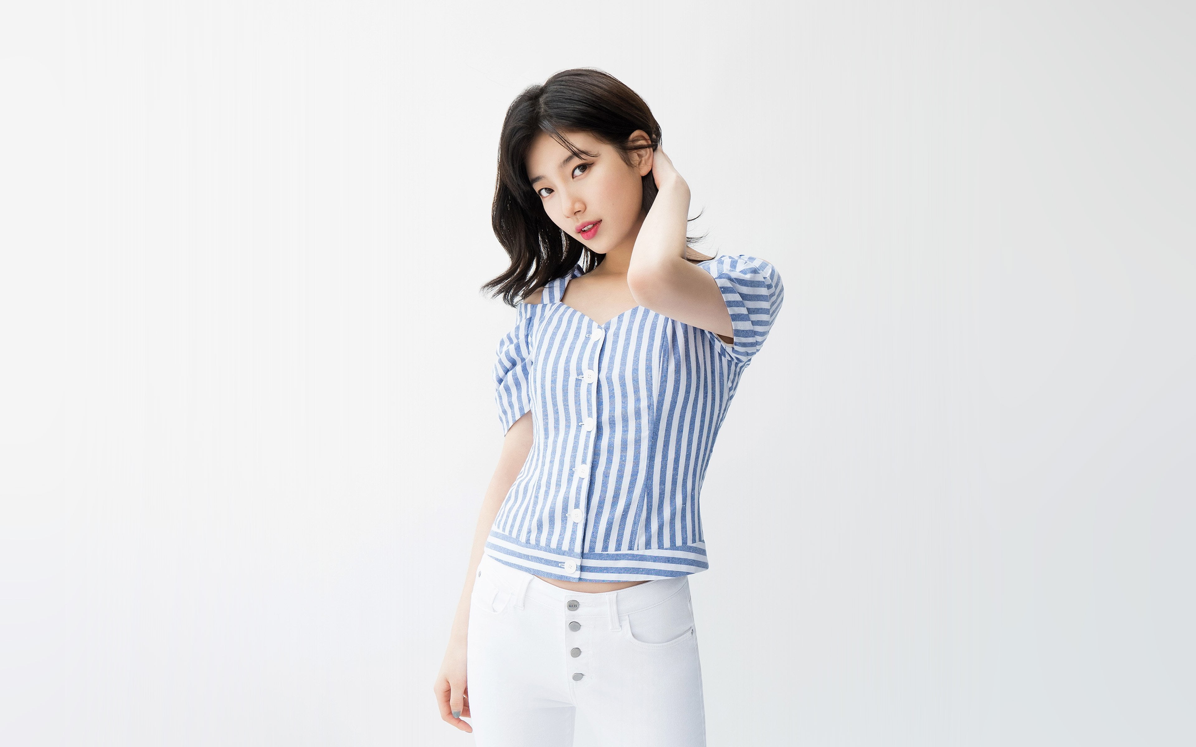 girl, kpop, casual clothing, one person, hairstyle, 4K, hair, studio shot, asian, lifestyles, black hair, beautiful woman, young women, indoors, long hair, HD Wallpaper