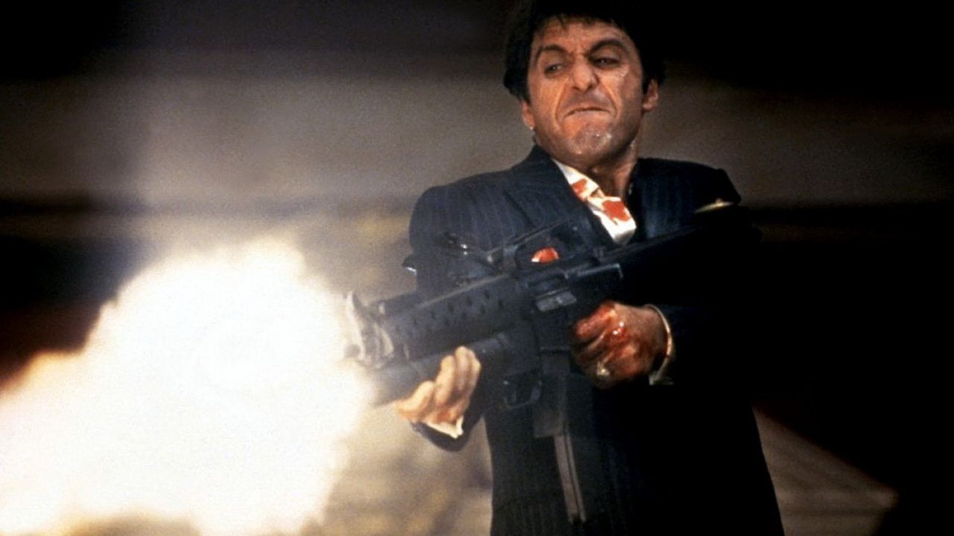 weapon, gun, 1080P, movie, film, battle, scarface, crime, blood, dark, drama, HD Wallpaper