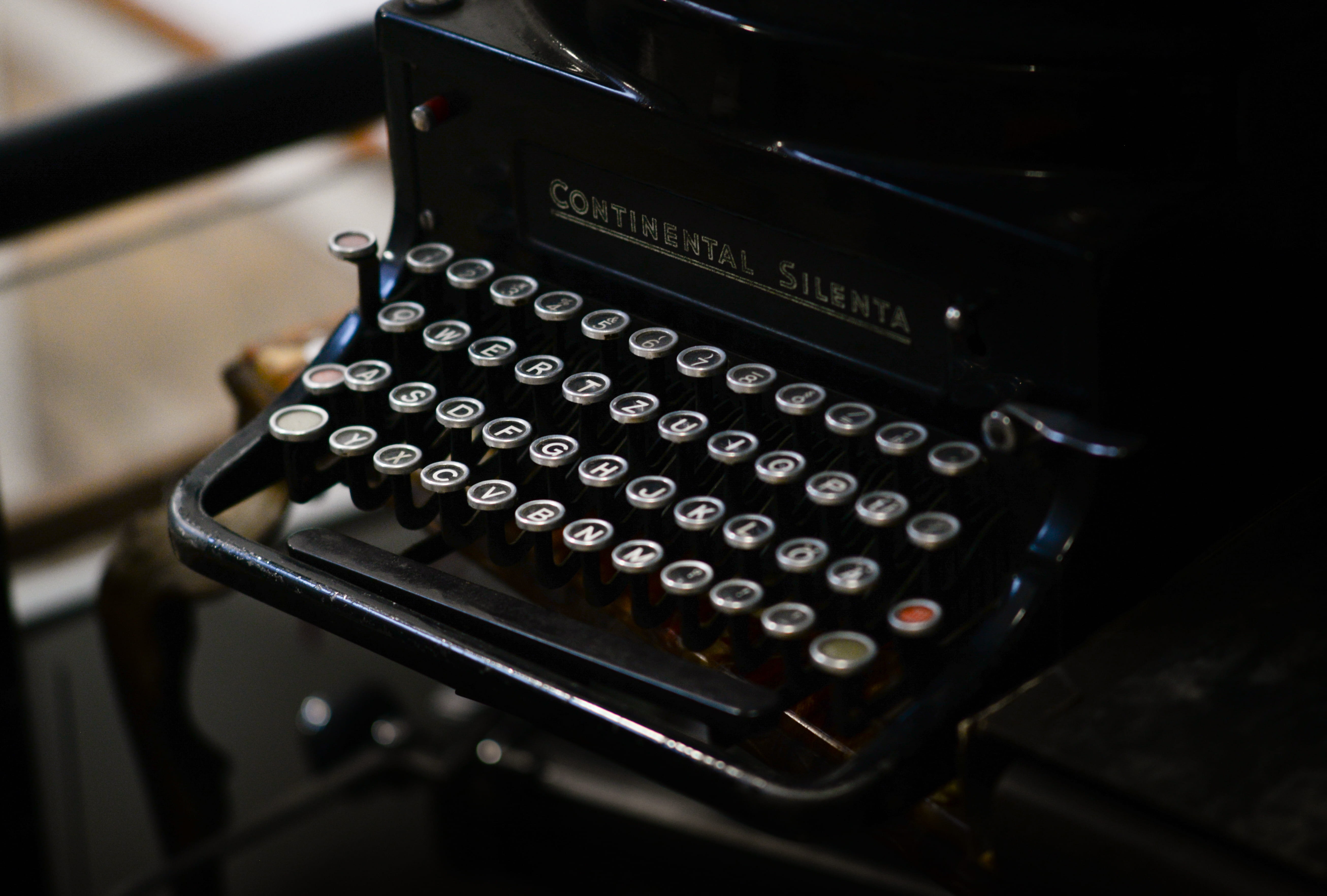 equipment, vintage, technology, silenta, mechanical, machine, metal key, antique, typewriter, metal, focus on foreground, research, text, continental silenta, HD Wallpaper
