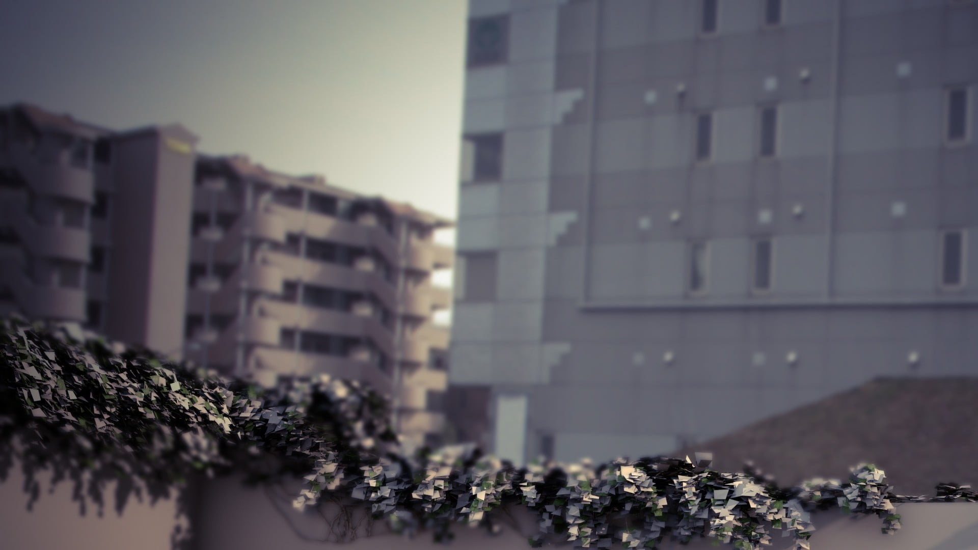 close-up, backgrounds, gray, no People, sky, 1080P, building, residential district, city, nature, day, white, house, office building exterior, window, HD Wallpaper