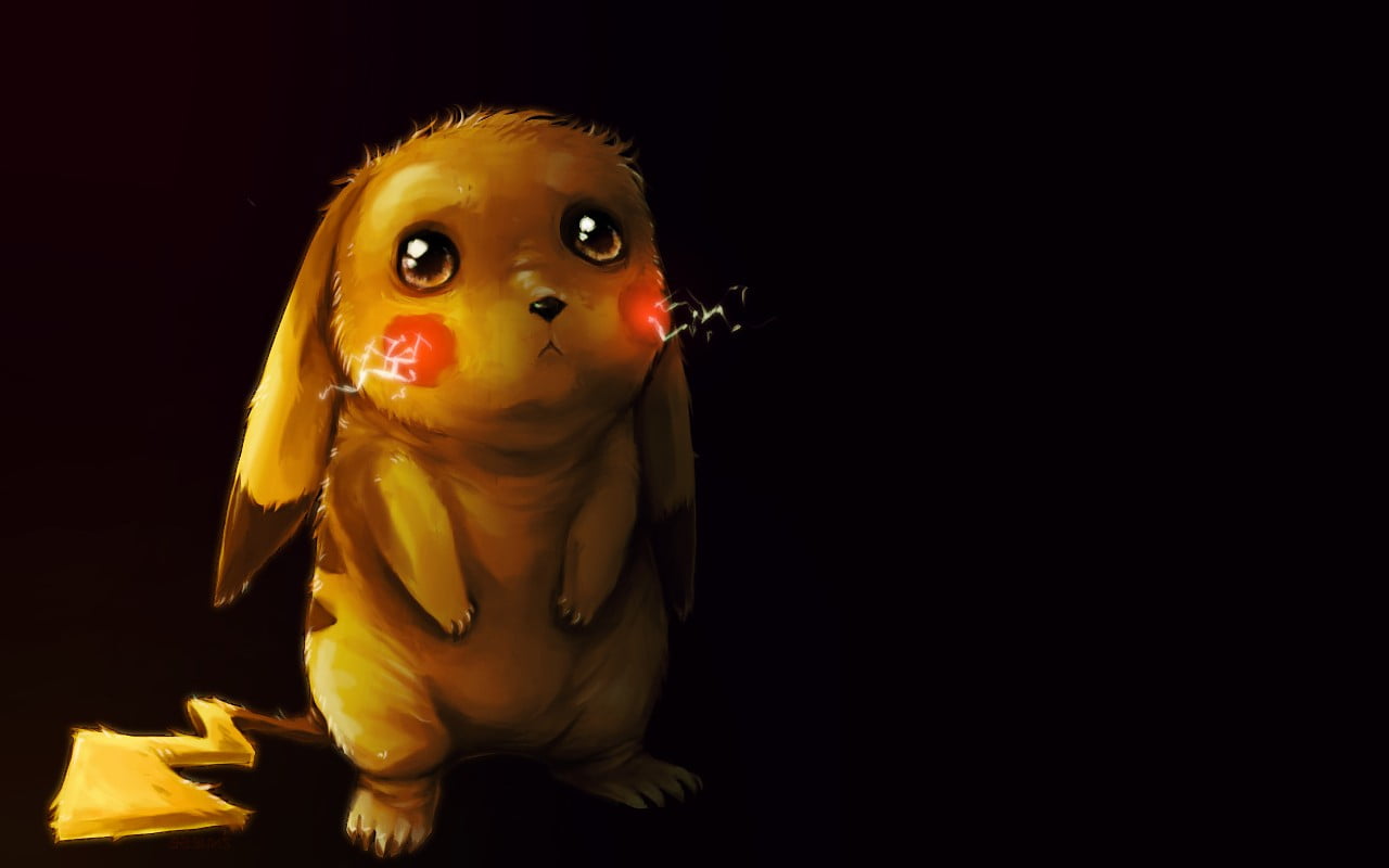 artwork, representation, celebration, toy, simple background, single object, creativity, Pikachu, still life, no people, 720P, black background, HD Wallpaper