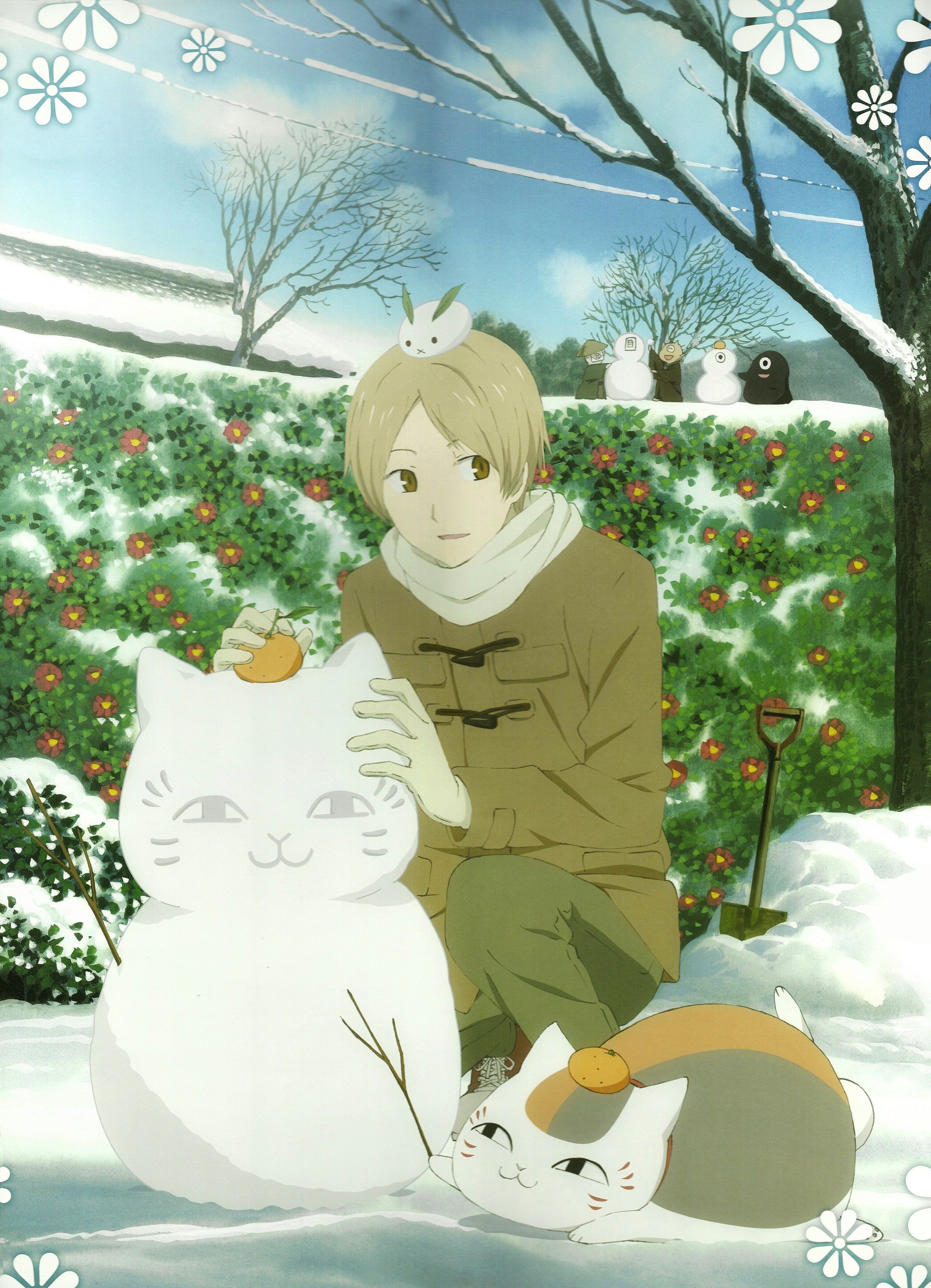 belief, no people, tree, sculpture, religion, spirituality, Natsume Yuujinchou, Natsume Book of Friends, celebration, male likeness, winter, decoration, Phone HD Wallpaper