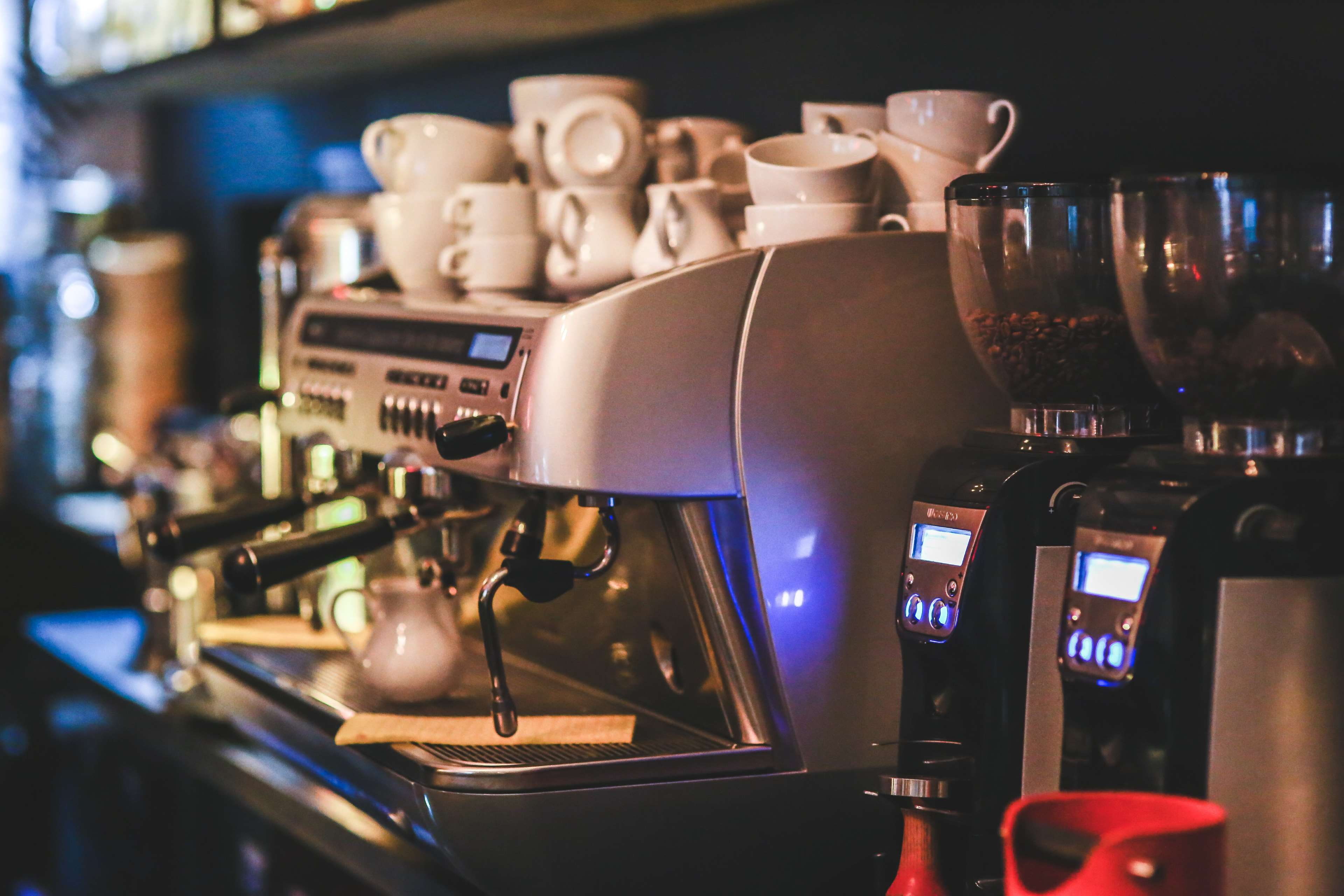 express, bar - drink establishment, maker, indoors, shopping, audio equipment, refreshment, machinery, no people, absence, t, technology, 4K, still life, HD Wallpaper