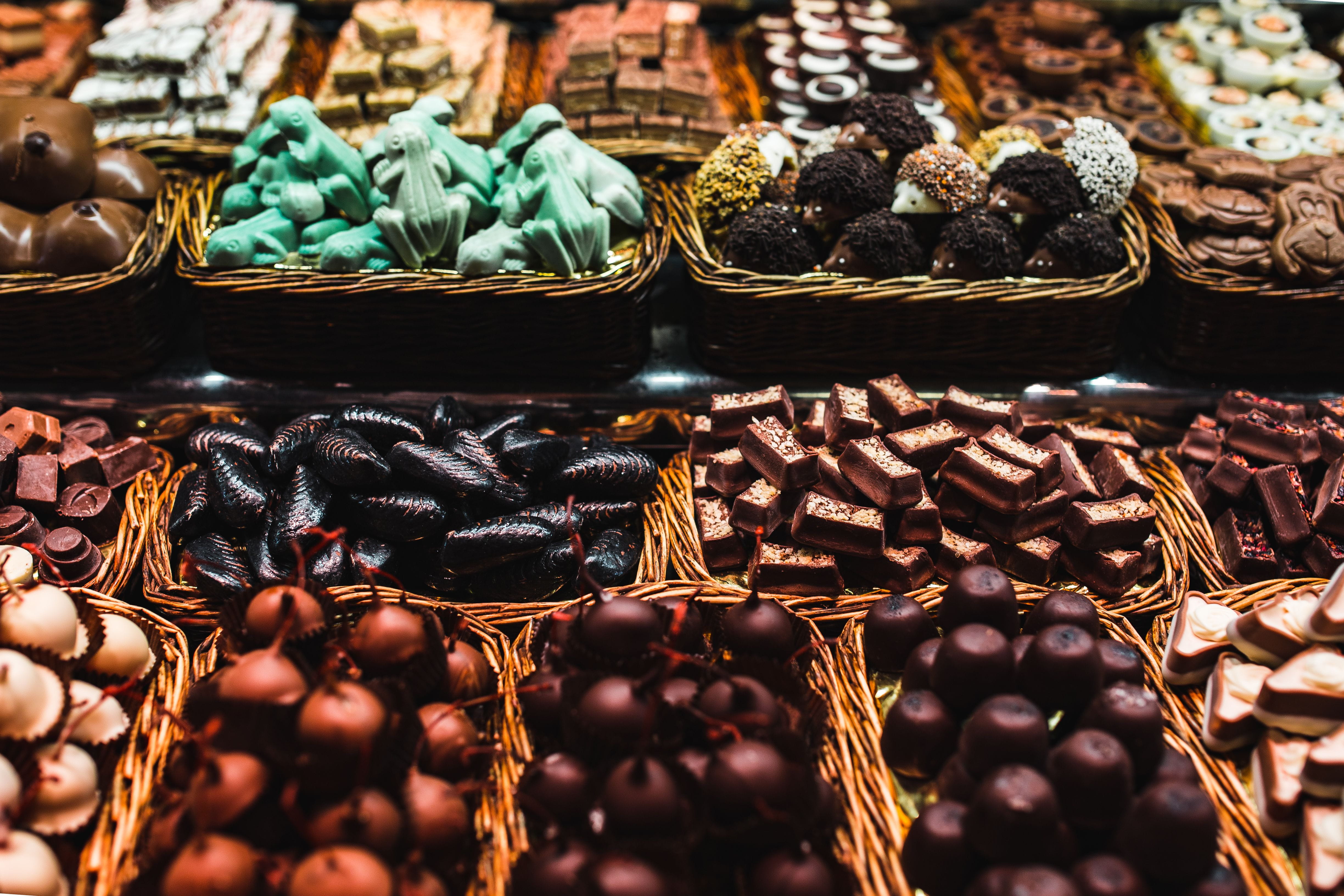 for sale, market, boqueria, temptation, frame, variation, large group of objects, high angle view, order, cultures, fruits, choice, barcelona, arrangement, HD Wallpaper