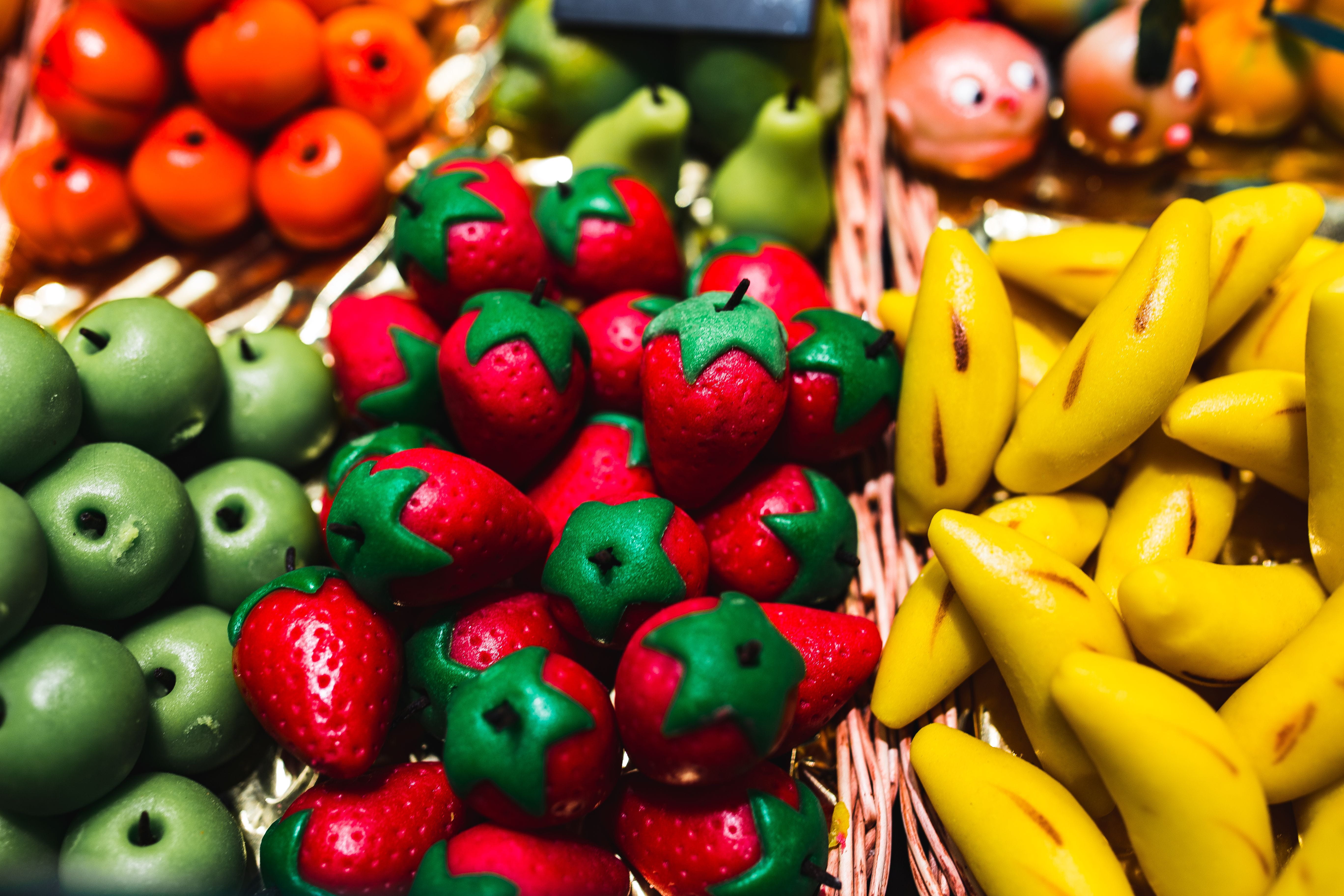 fruits, variation, for sale, fruit, spain, wellbeing, retail, green Color, healthy, boqueria, no people, barcelona, vegetable, ripe, retail display, red, HD Wallpaper