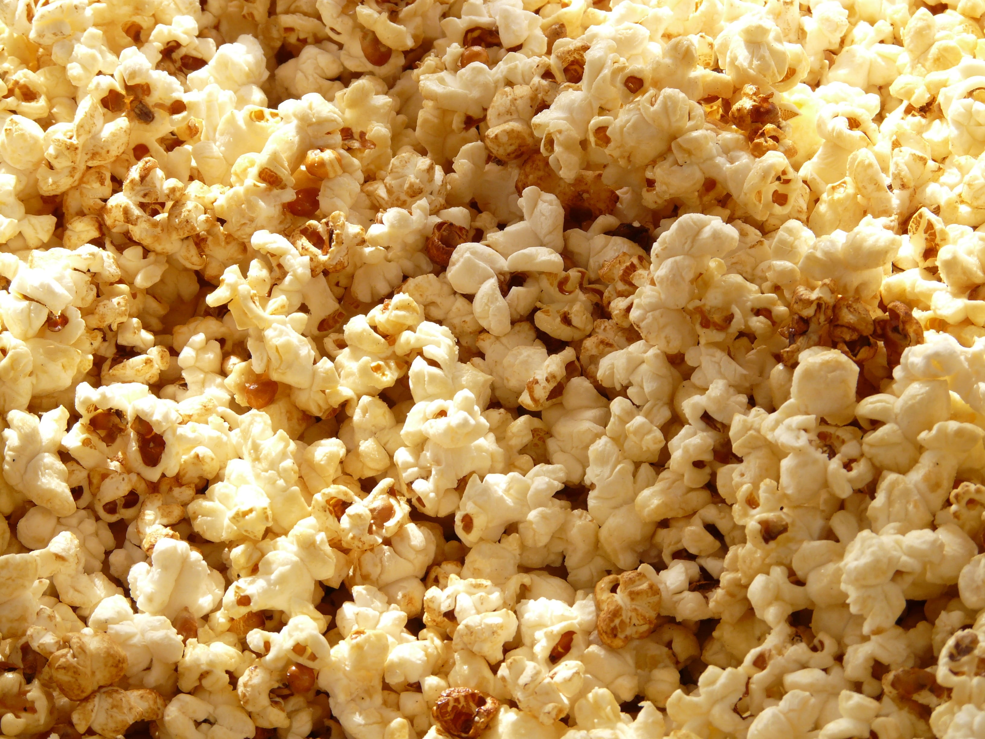 popcorns, nibble, snack, white color, heap, close, chucks, still life, indoors, large group of objects, close-up, soft, salty, corn, no people, food, backgrounds, HD Wallpaper