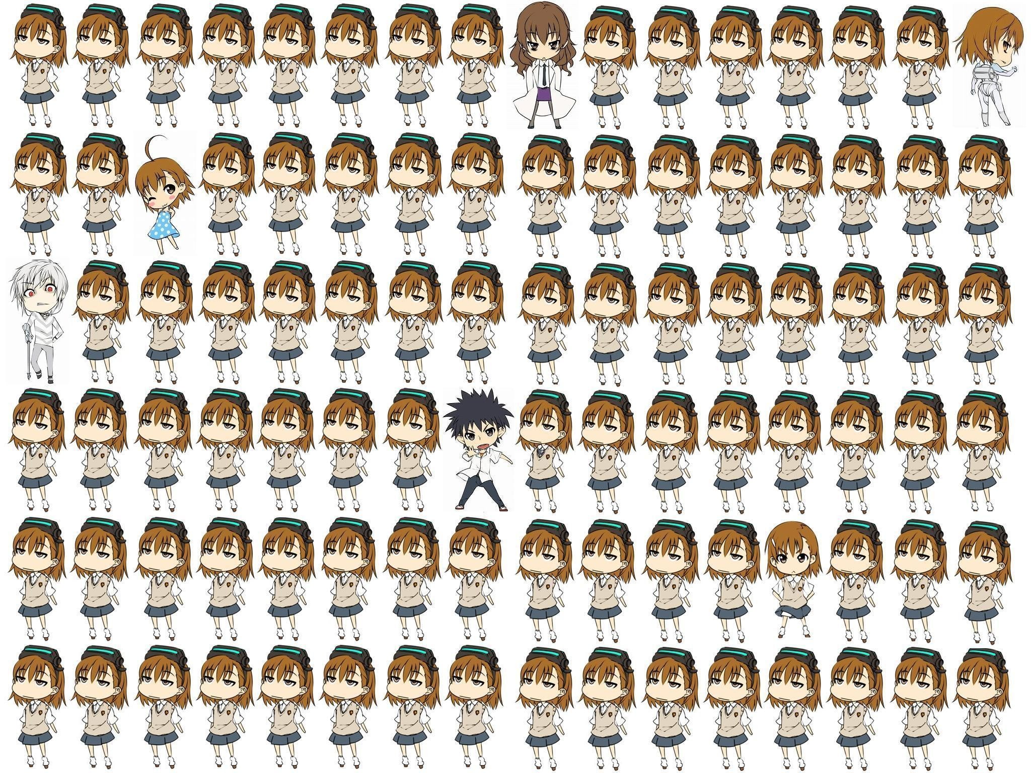 full frame, Accelerator, 1080P, Misaka Imouto, Touma Kamijou, abundance, Misaka Mikoto, repetition, in a row, order, collection, industry, pattern, arrangement, HD Wallpaper