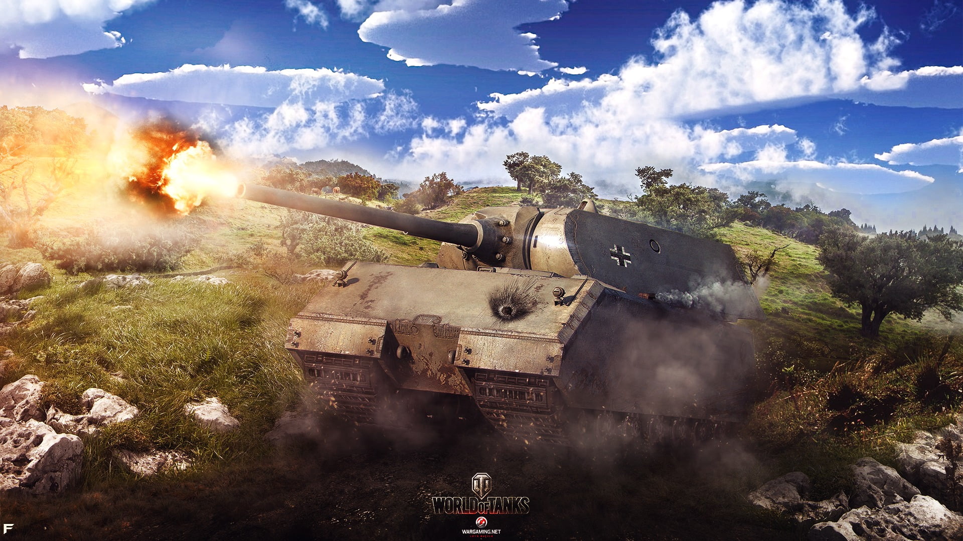 nature, cloud - sky, outdoors, old, the past, power, aggression, day, Maus, battle, Wargaming Net, demolished, war, fire - Natural Phenomenon, HD Wallpaper