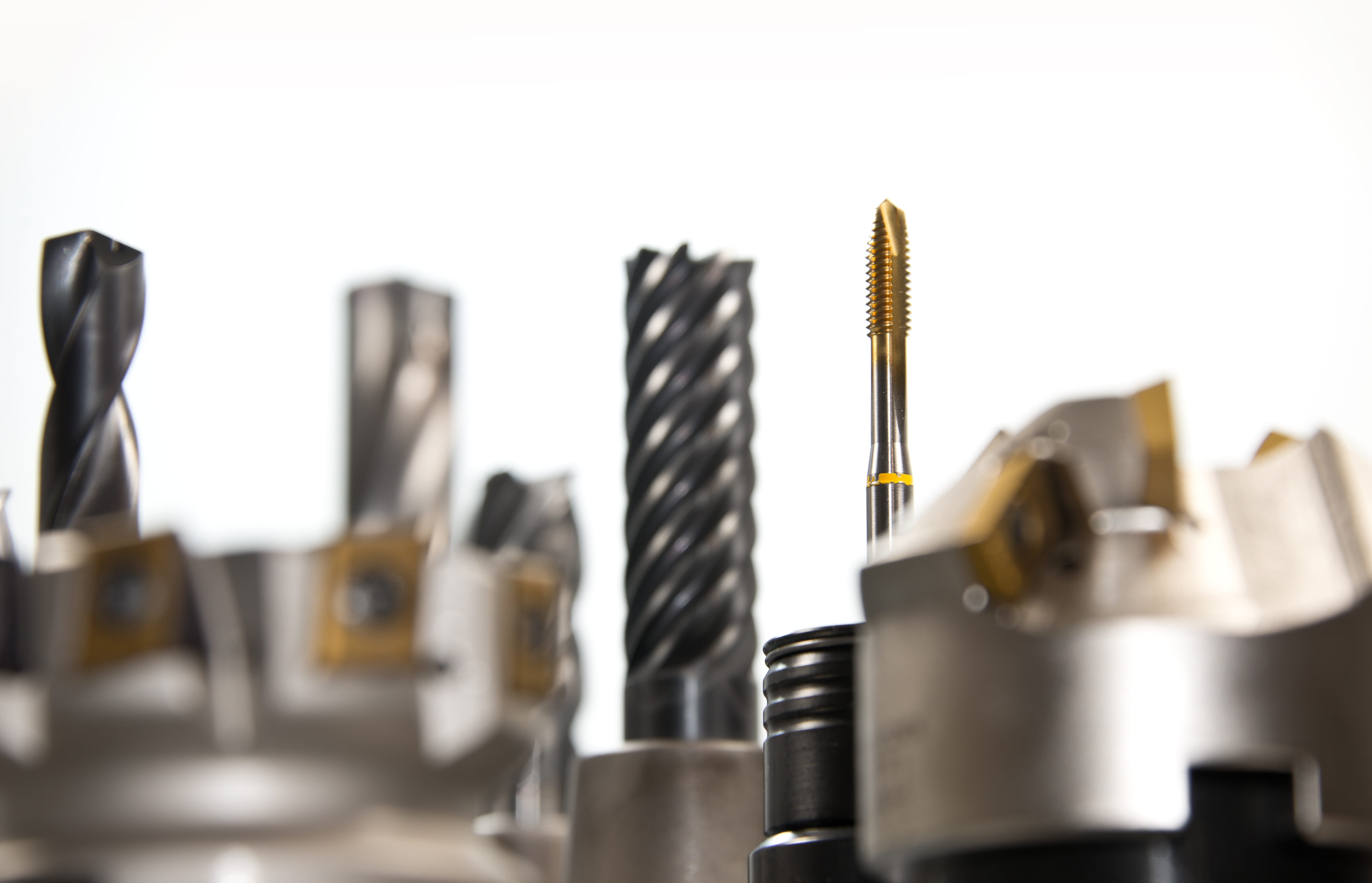 drilling, in a row, zerspahnung, large group of objects, business, steel, drilling head, copy space, tool, Milling Machine, cnc, silver colored, work tool, HD Wallpaper