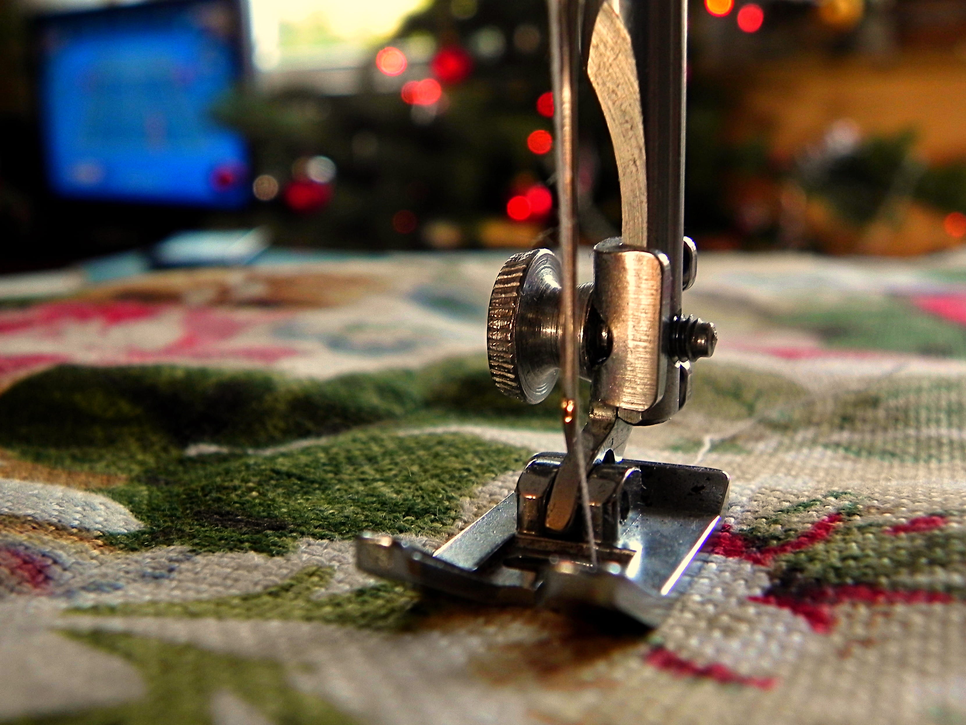 plant, cloth, sewing machine, no people, silver, sewing, thread, selective focus, craft, wood - material, tree, art and craft, decoration, 2K, machine, HD Wallpaper