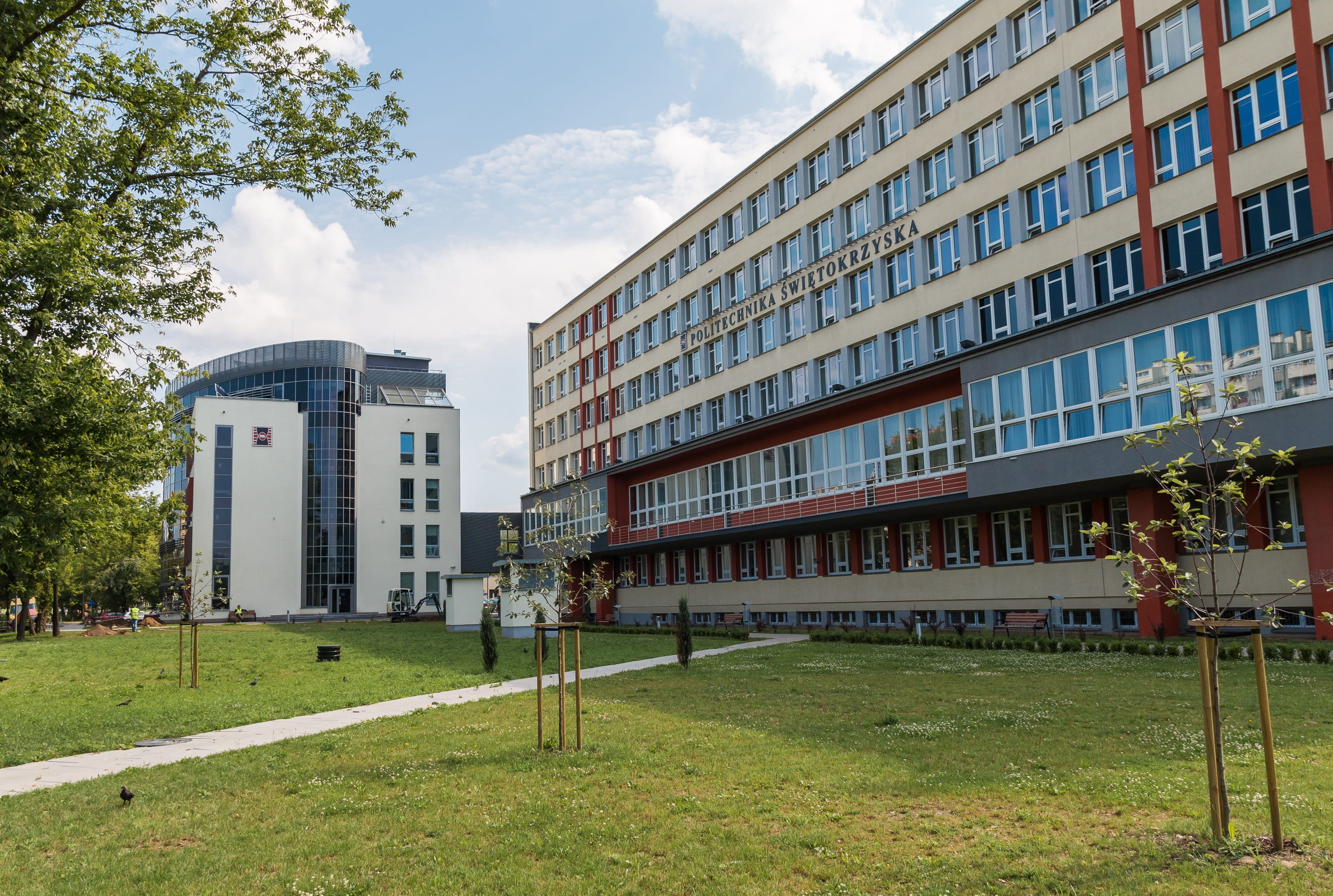 outdoors, industry, grass, buildings, day, residential district, sky, street, city, 2K, modern, school, kielce, nature, cloud - sky, architecture, apartment, HD Wallpaper