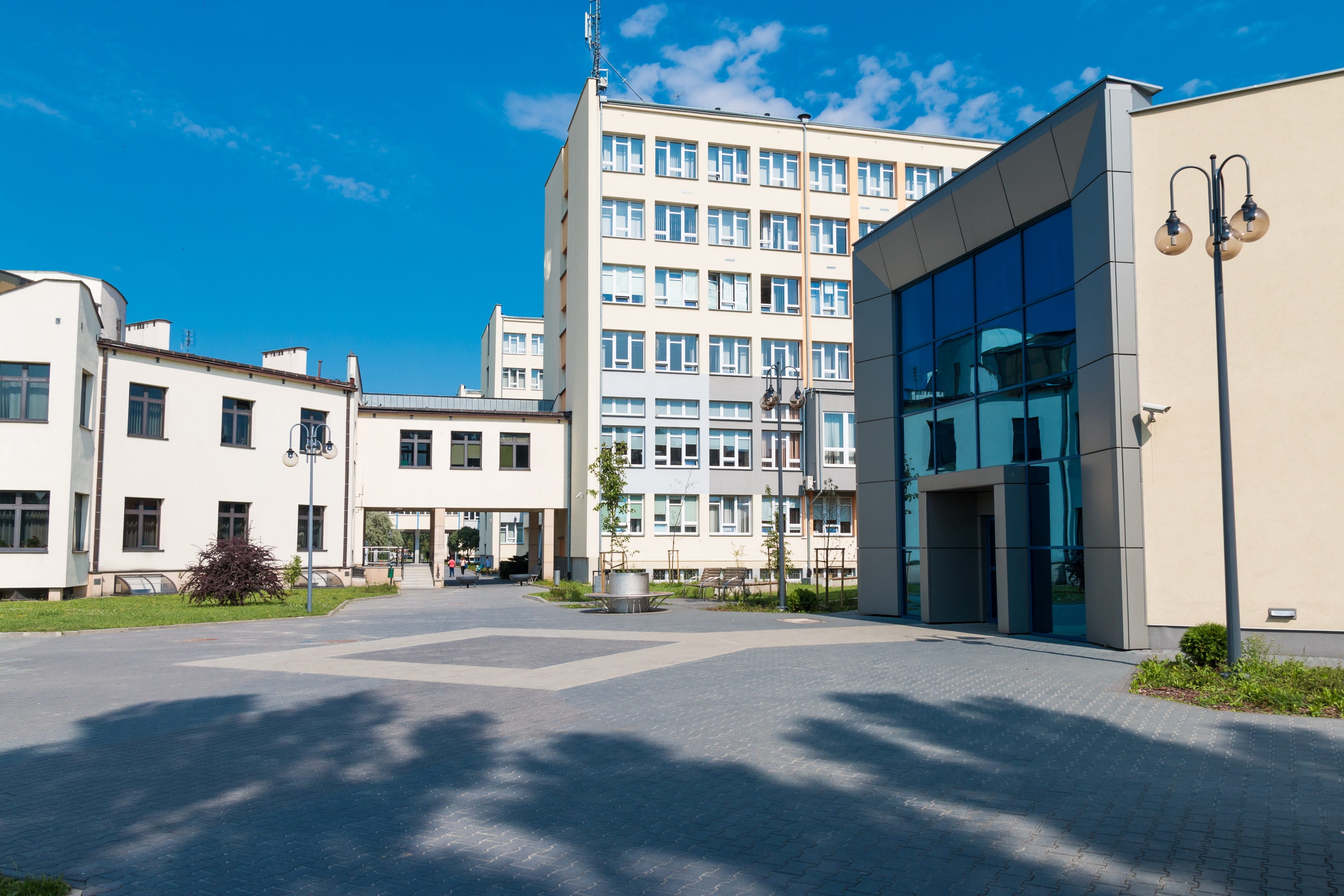 polytechnic university which, library, school, sunny, outdoors, inn, architecture, sky, street, building exterior, nature, day, building and construction, HD Wallpaper