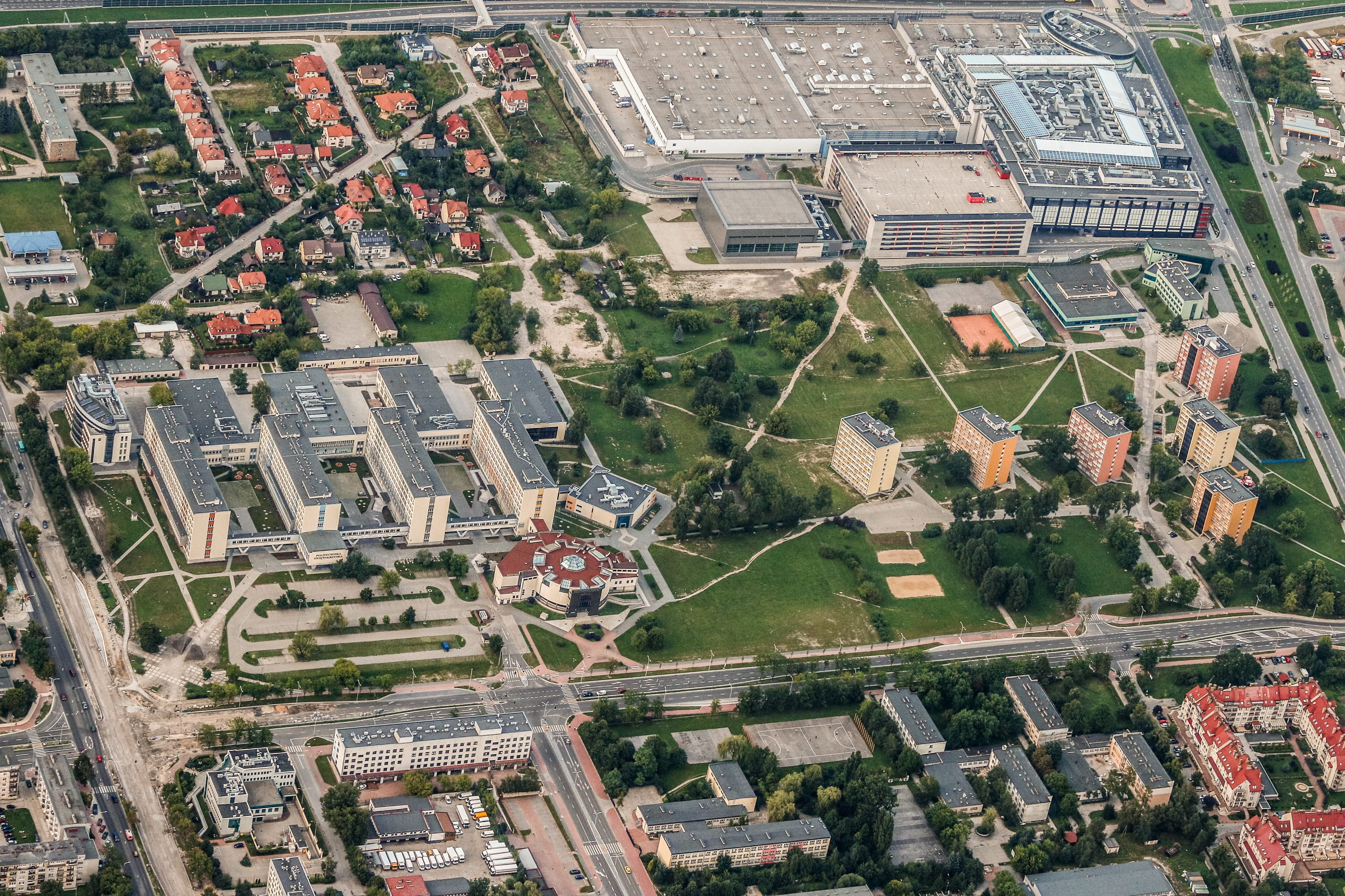 building, building exterior, aerial photo, poland, roof, the streets, the university, house, the height of the, city, day, swietokrzyskie, nature, cityscape, HD Wallpaper