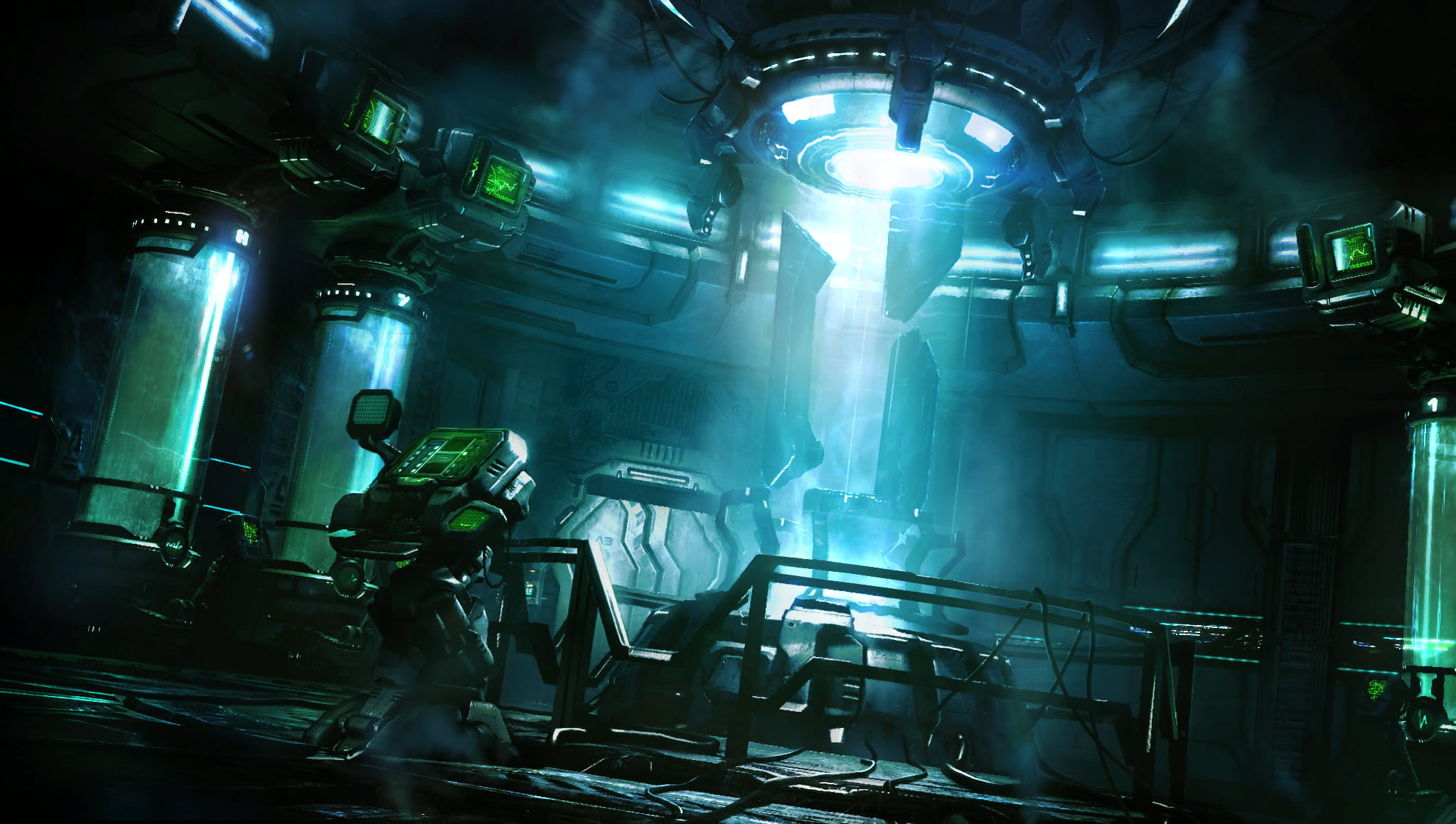 metal, fuel and power generation, illuminated, water, StarCraft II: Wings of Liberty, indoors, equipment, machinery, industrial equipment, 1080P, manufacturing equipment, HD Wallpaper