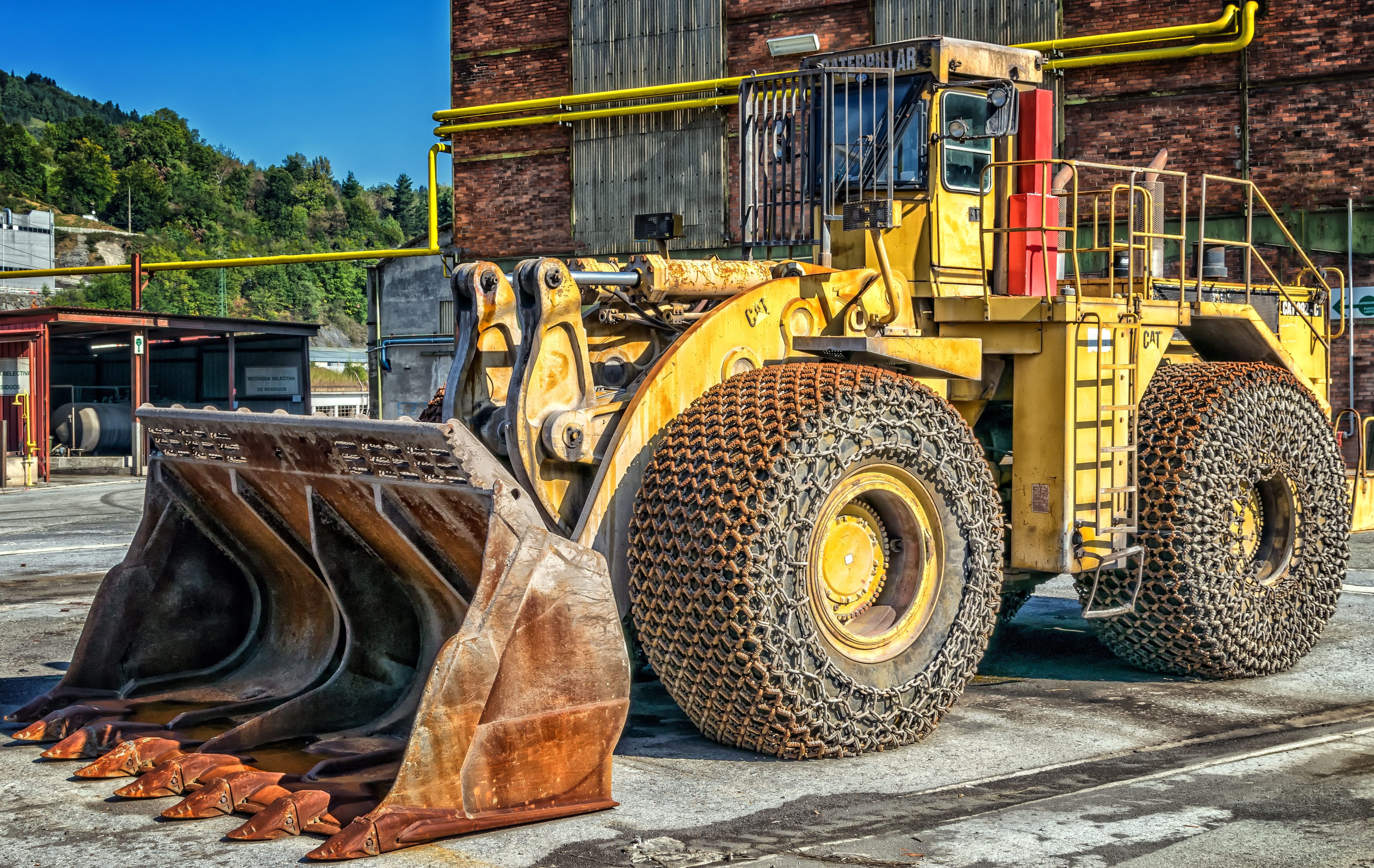 site, wheels, day, caterpillar, construction work, leave, construction industry, slide, wheel, industrial equipment, truck, outside, loader, bulldozer, HD Wallpaper