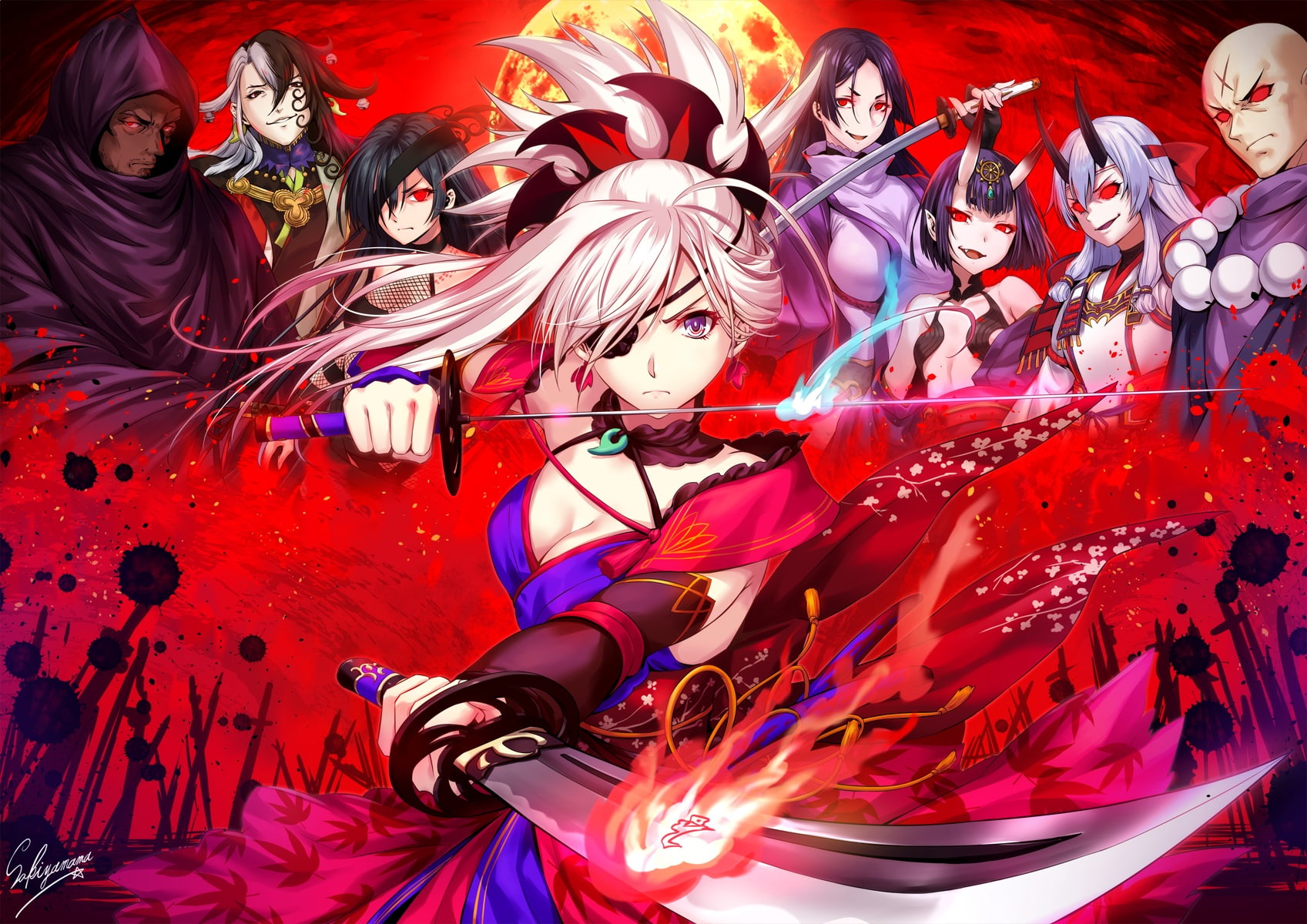 mochizuki, sword, douman, munenori, ashiya, 261860, com, weapon, male, signed, yagyuu, konachan, grand, order, chiyome, sakiyamama, 720P, fate, group, HD Wallpaper