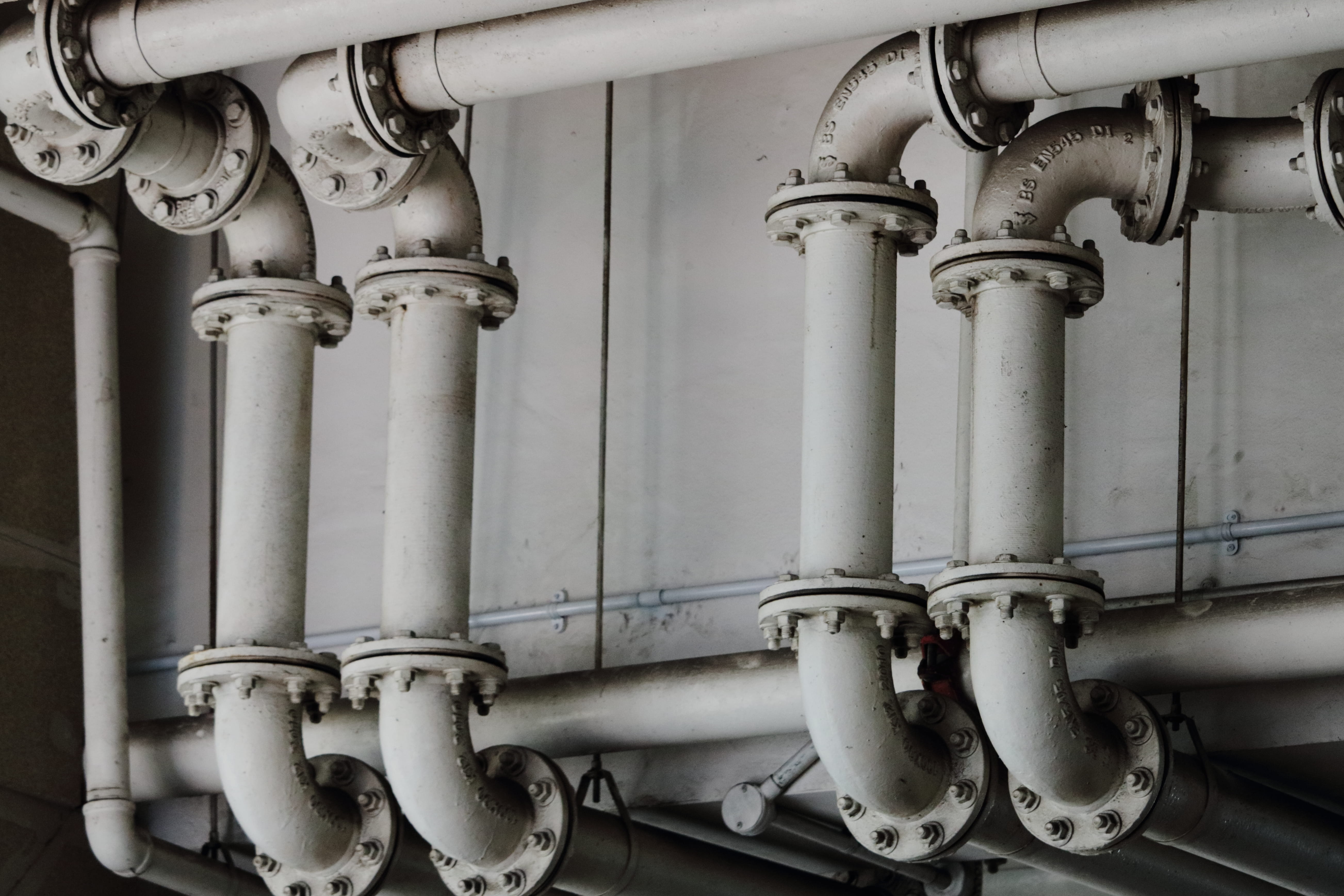 photography, low angle view, technology, machinery, power station, machine part, metal, 5K, no people, industrial equipment, architectural column, water pipe, HD Wallpaper