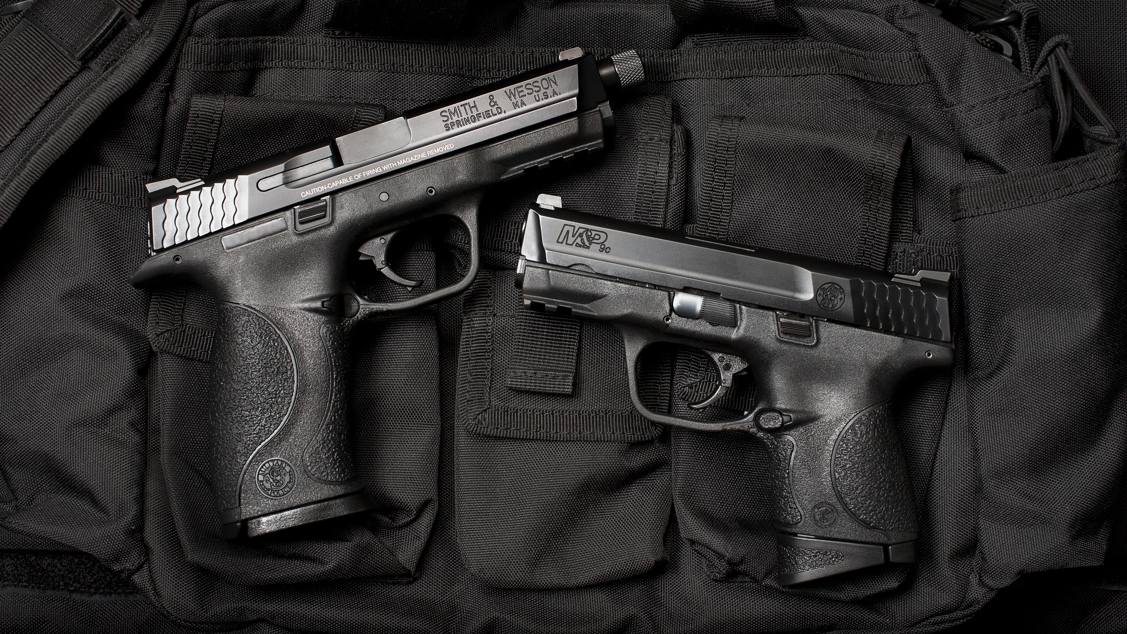 smith and wesson, trigger, 4K, firearm, handgun, monochrome, black and white, weapon, gun, HD Wallpaper