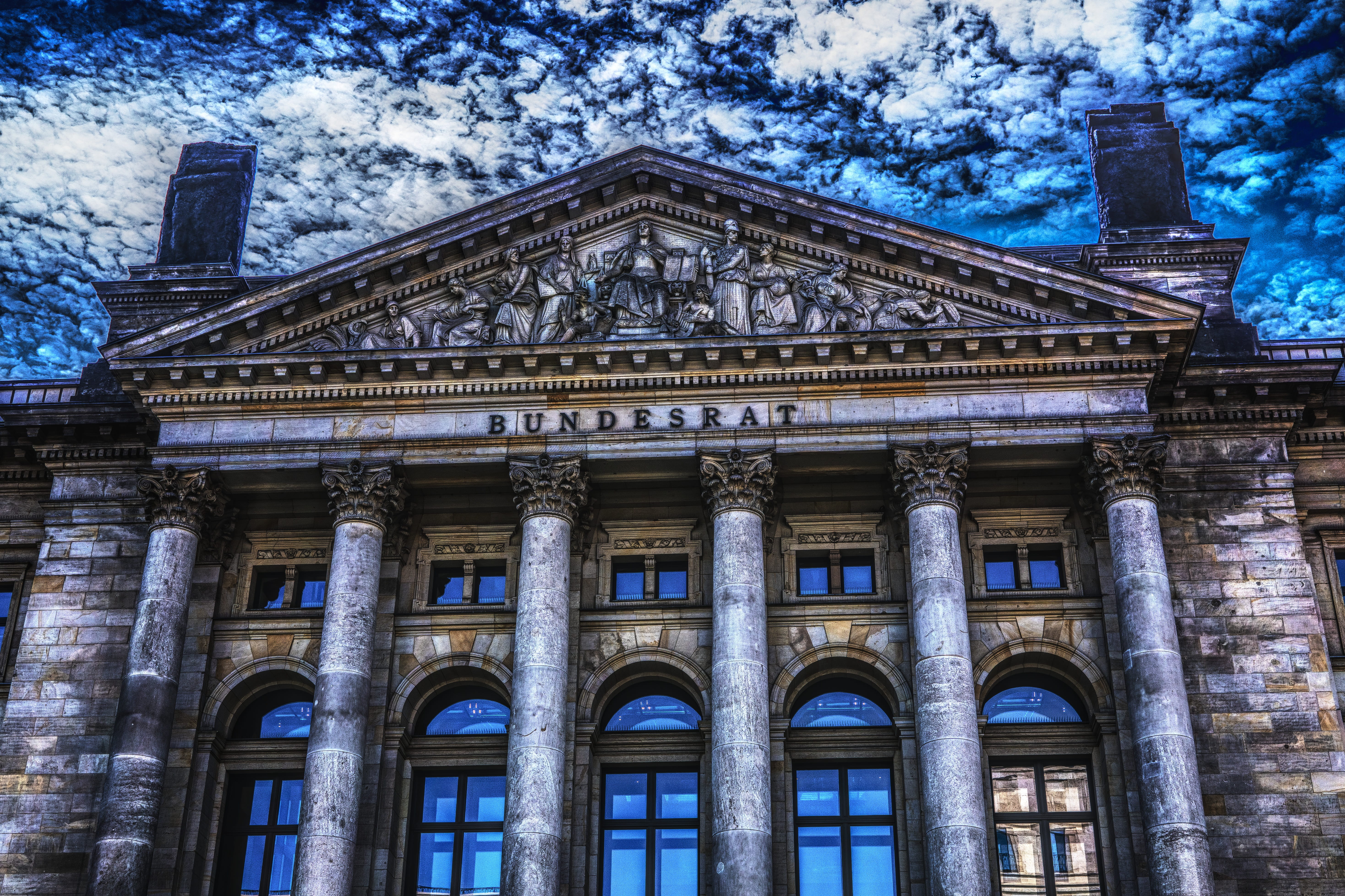 government, the past, no people, travel, pediment, courthouse, bundesrat, outdoors, dramatic, seat of government, low angle view, Policy, Federal Council, HD Wallpaper
