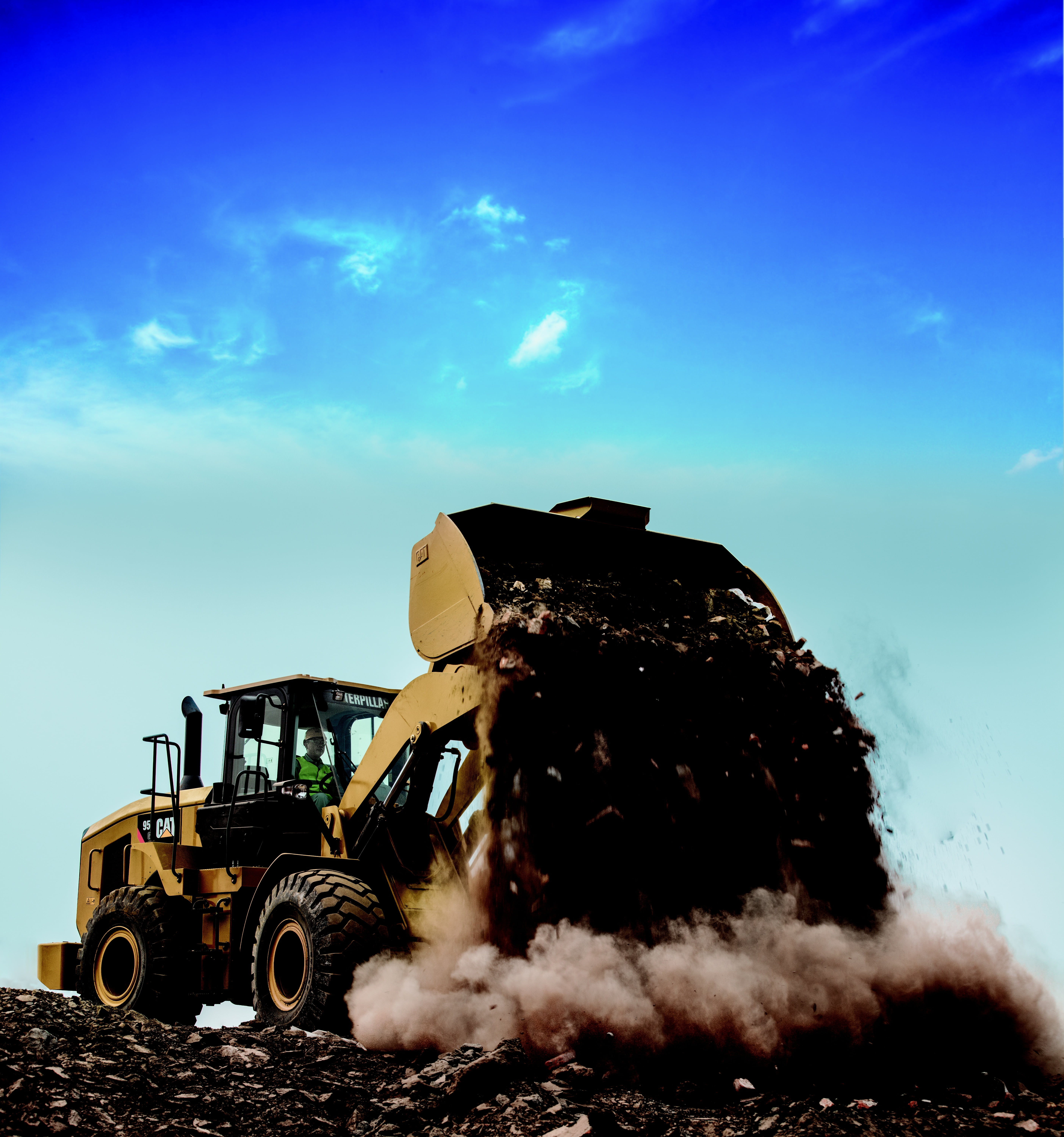land Vehicle, construction Industry, earth Mover, blue, 950gc, day, power, tractor, construction Machinery, tall, land, caterpillar, industry, one person, Phone HD Wallpaper