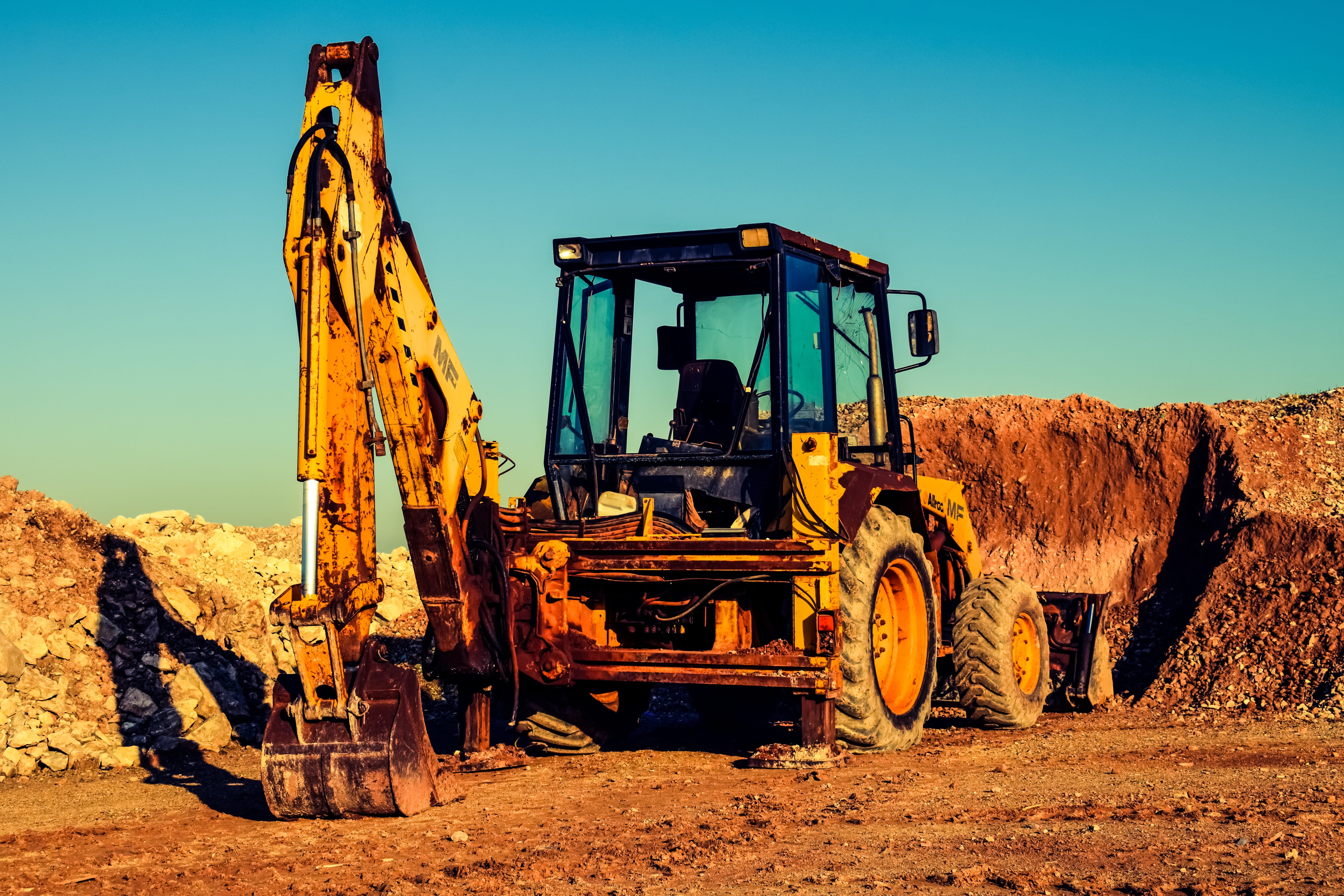 field, place of Work, one man only, construction Site, sky, machine, transportation, industrial Equipment, mode of transportation, business, Excavator, HD Wallpaper