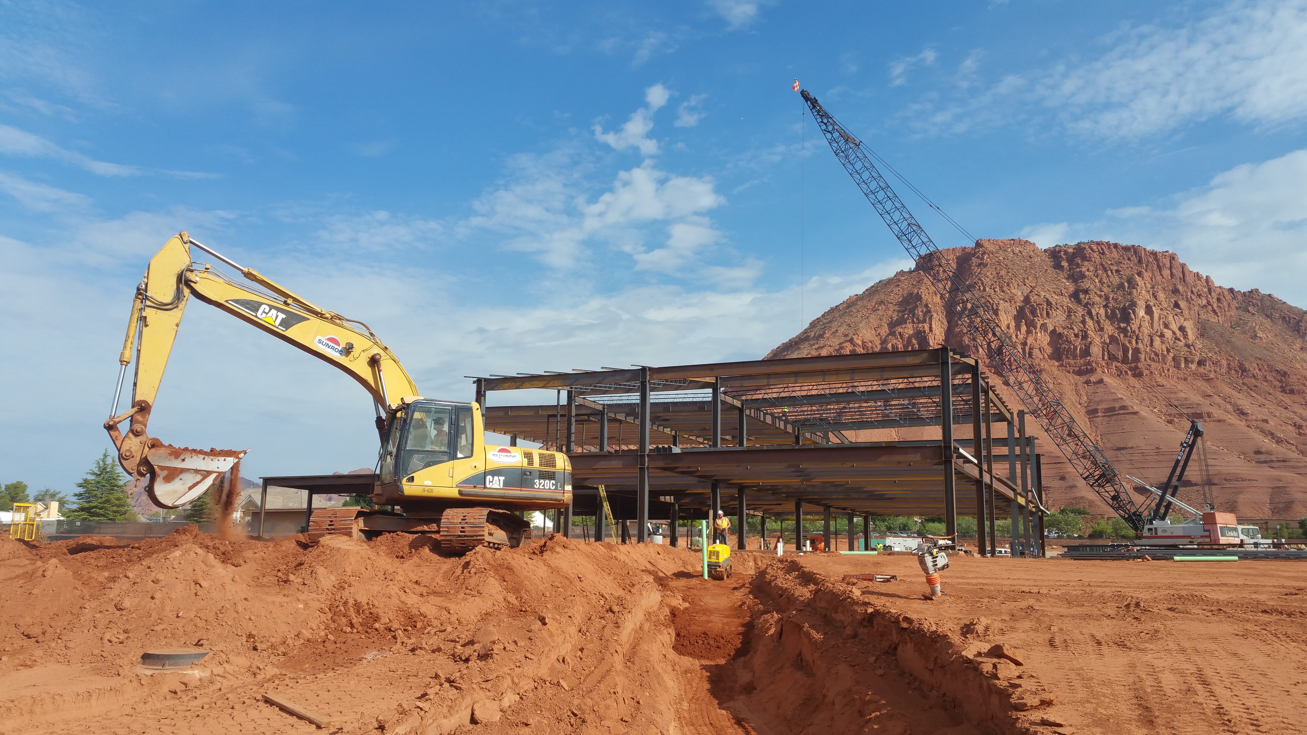 crane - construction machinery, mining, site, construct, excavator, working, earth Mover, industry, machinery, tractor, construction Site, loader, nature, HD Wallpaper
