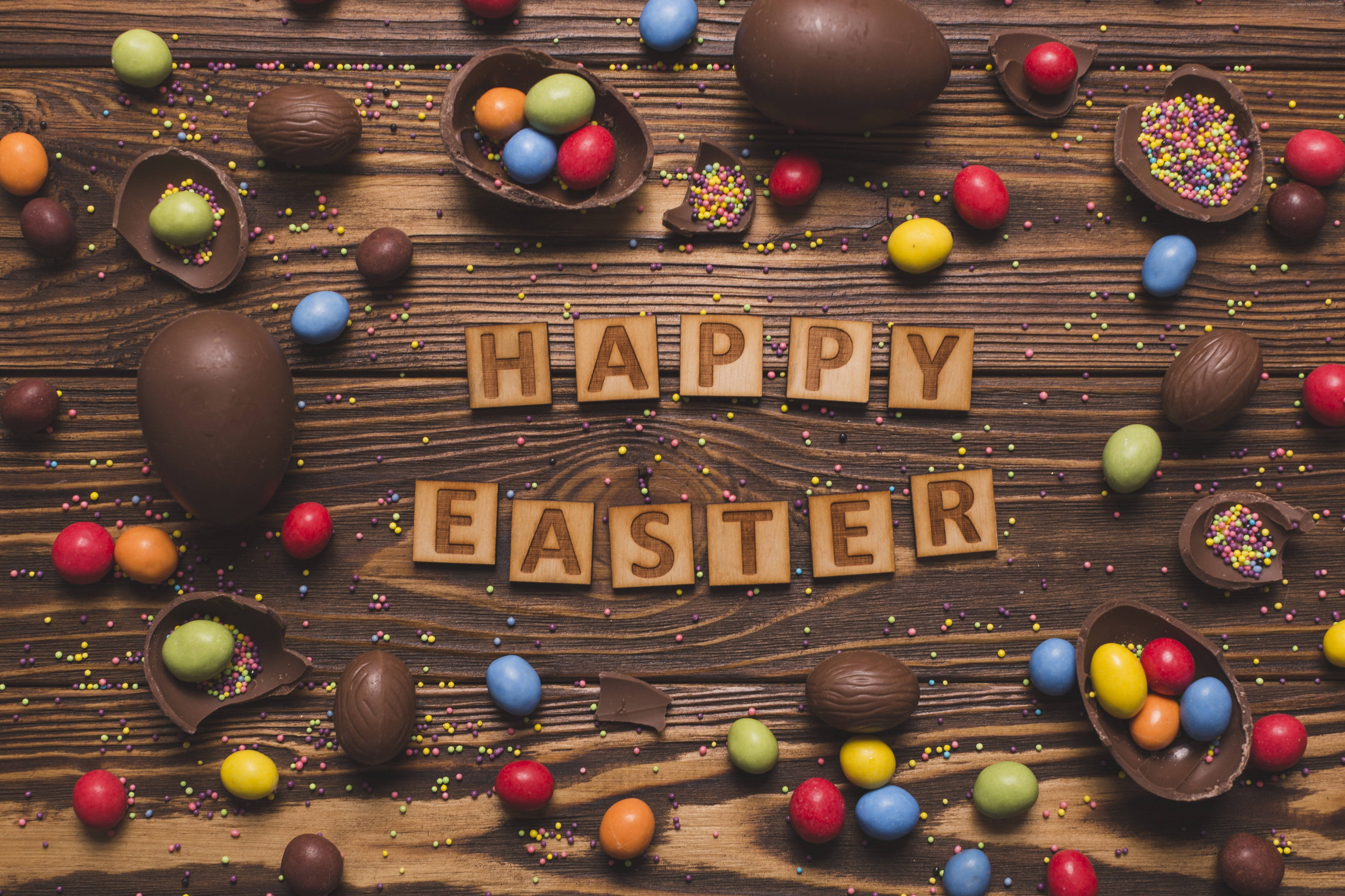 5K, eggs, chocolate, candy, Easter, 5K, HD Wallpaper