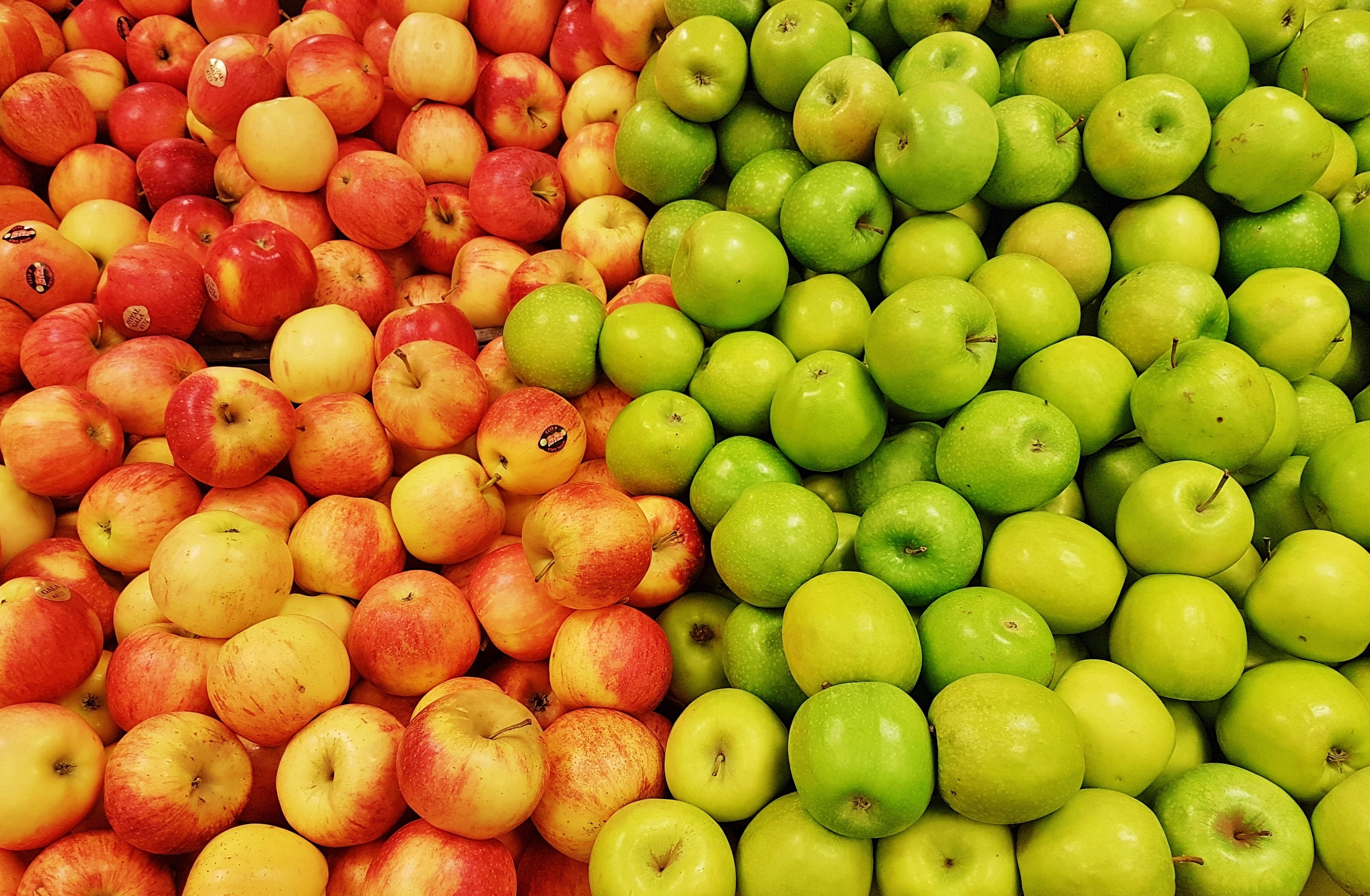 lot, green, fresh, abundance, market, healthy eating, freshness, retail, food, orange, green color, large group of objects, high angle view, organic, wellbeing, HD Wallpaper