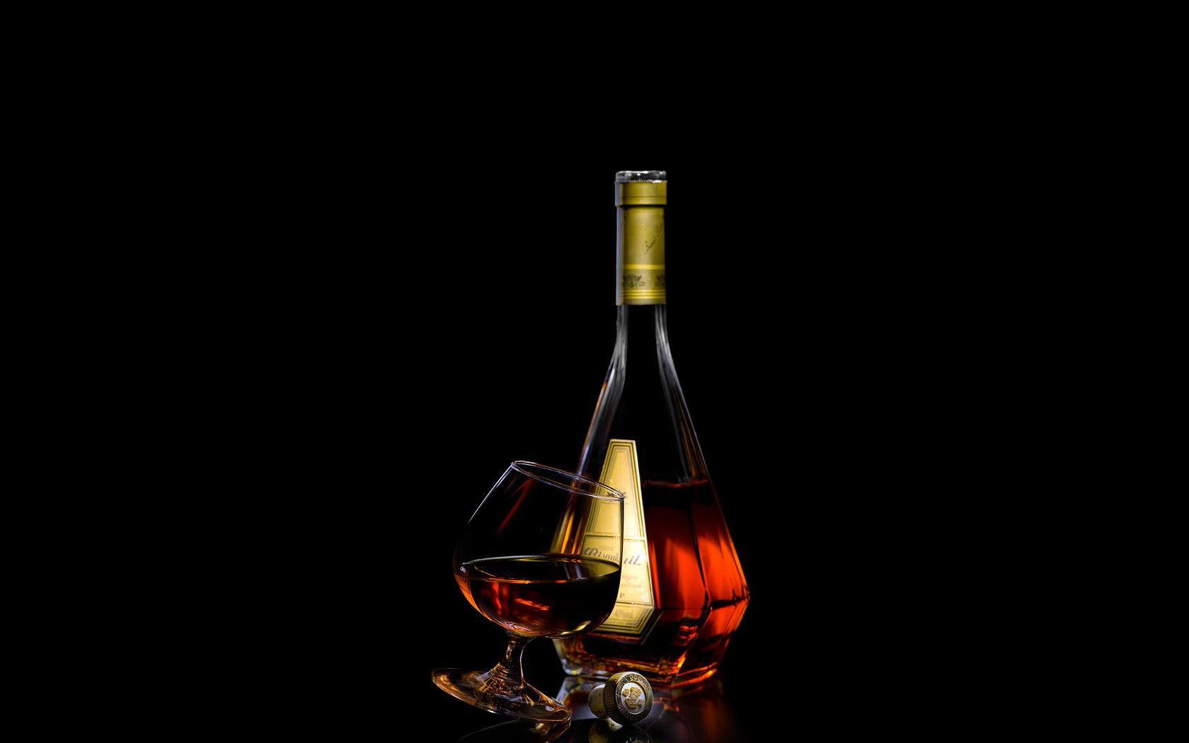 drinks, black, bottle, glass, resolution, 720P, wide, alcohol, HD Wallpaper